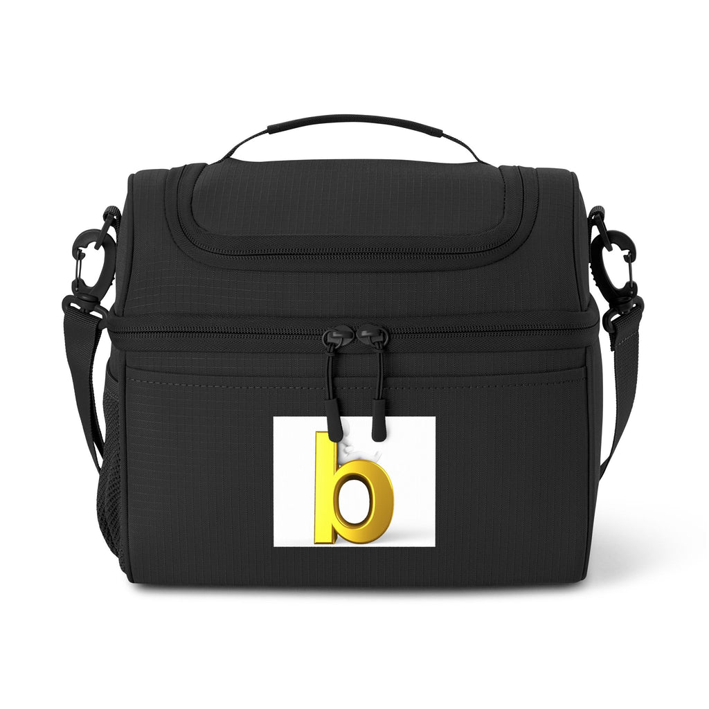 Yellow Letter B monogram Cooler Bag | Insulated lunch tote