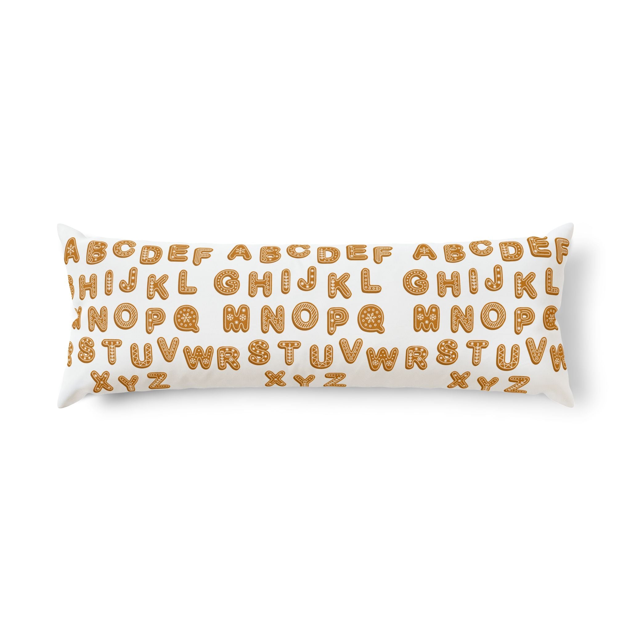 Taie d'oreiller de corps motif alphabet | Taie d'oreiller lettres en pain d'épices