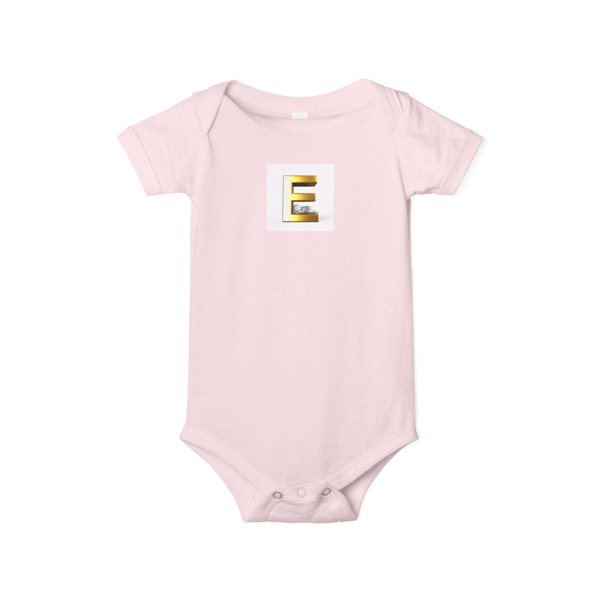 Body bébé motif lettre E dorée | Body bébé personnalisé initiales