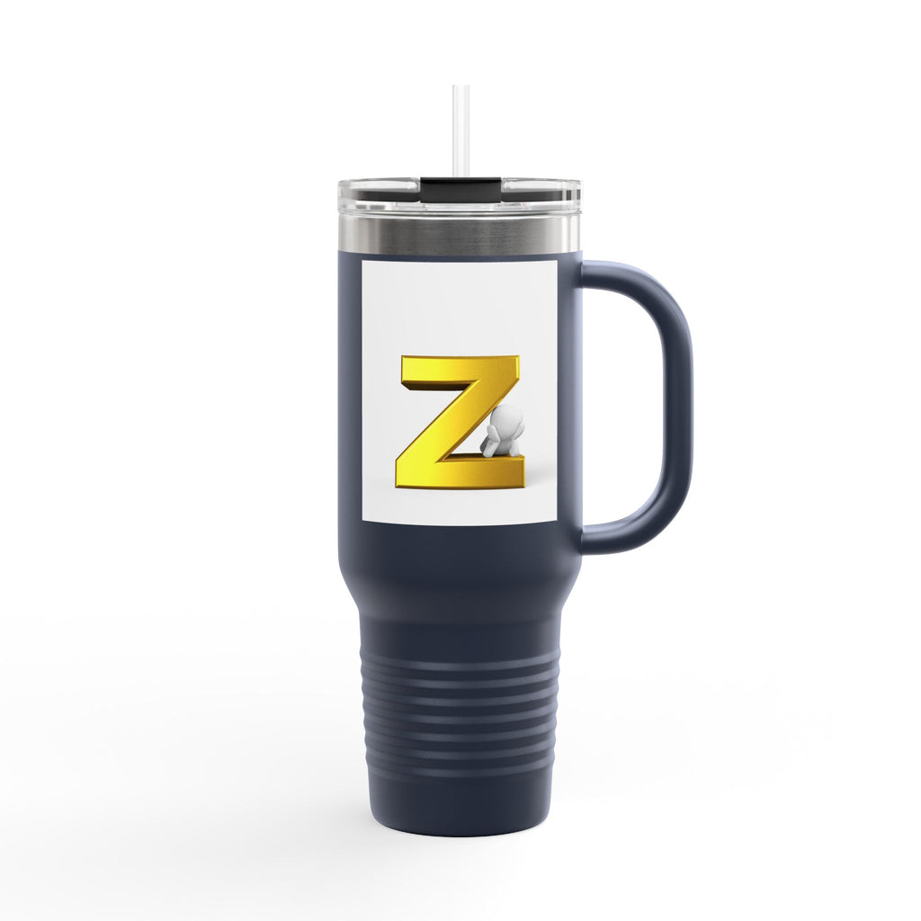 Gold Letter Z Monogram Travel Mug | 40oz Insulated Tumbler
