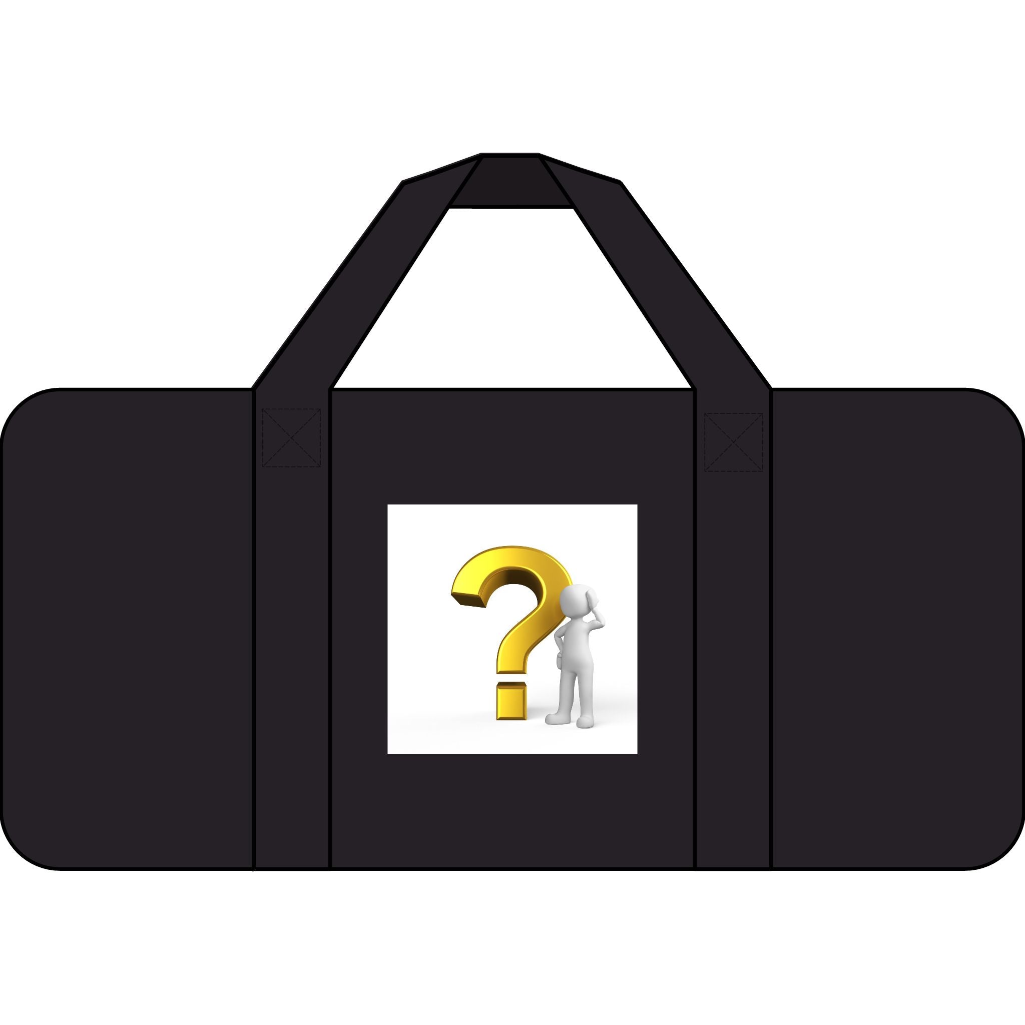 Question Mark Icon Tripper Duffel Bag | Checker Strap or Black Camo