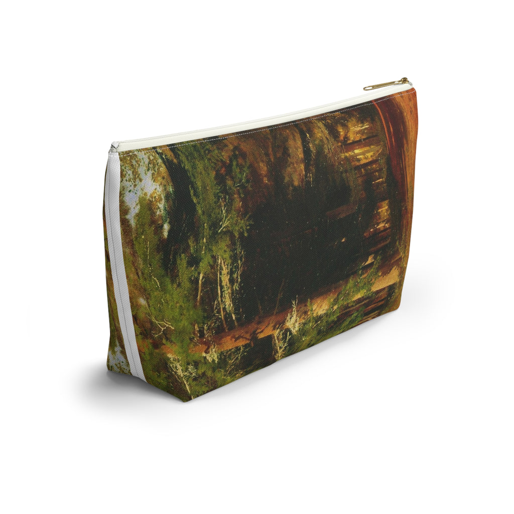 Forest Path Accessory Pouch | T-Bottom Cosmetic Bag, Woodland Nature Print
