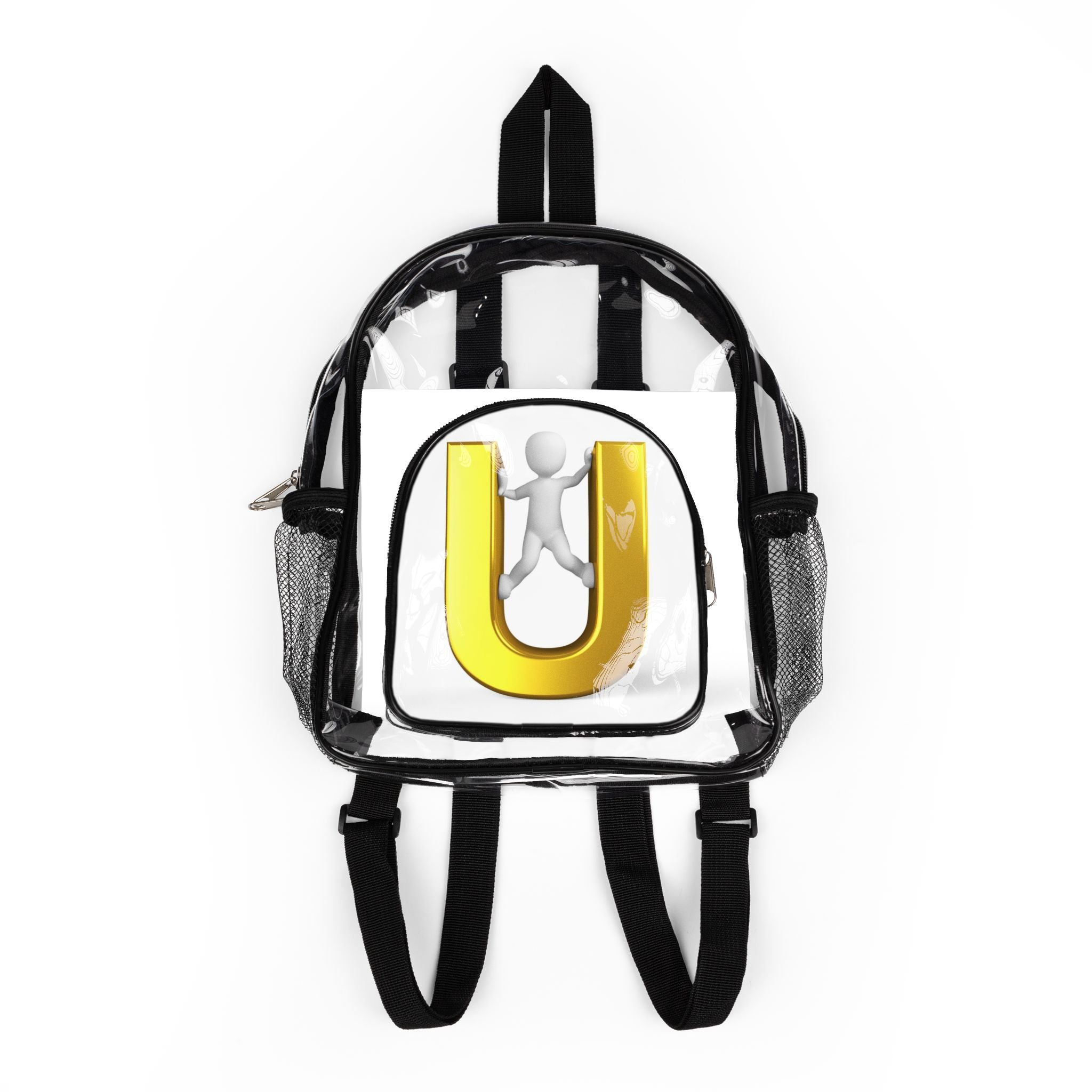 Gold Letter U Logo Clear Stadium Backpack | Transparent School Bag