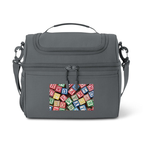 Sac isotherme à motifs de lettres colorées pour bébé
