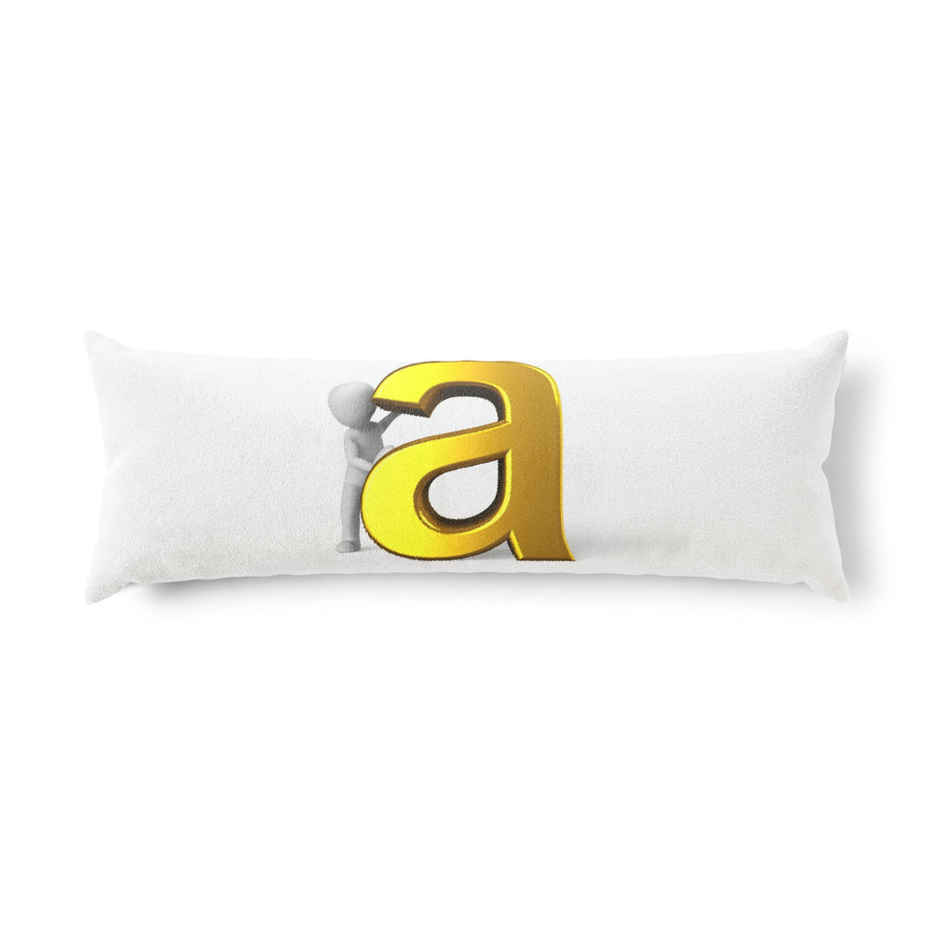3D Gold Letter A with Hug Body Pillow | Alphabet Monogram Pillow