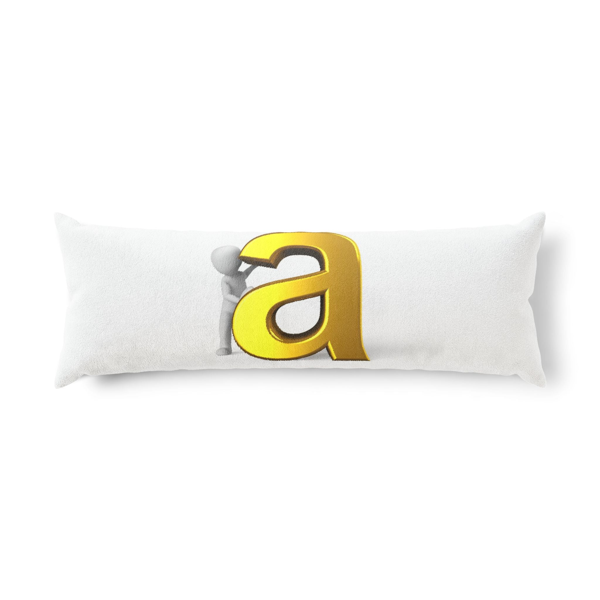 3D Gold Letter A with Hug Body Pillow | Alphabet Monogram Pillow