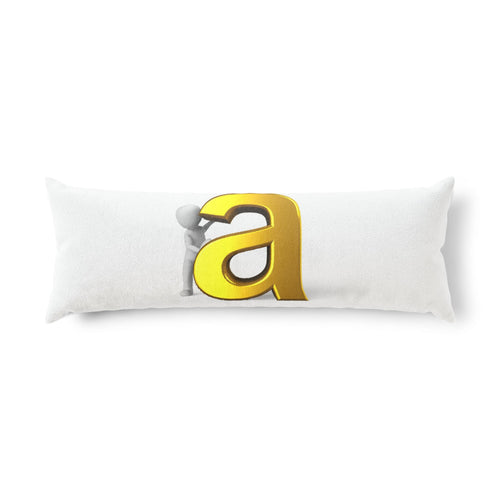 Oreiller corporel étreignant 3D avec la lettre A en or | Oreiller Monogramme Alphabet