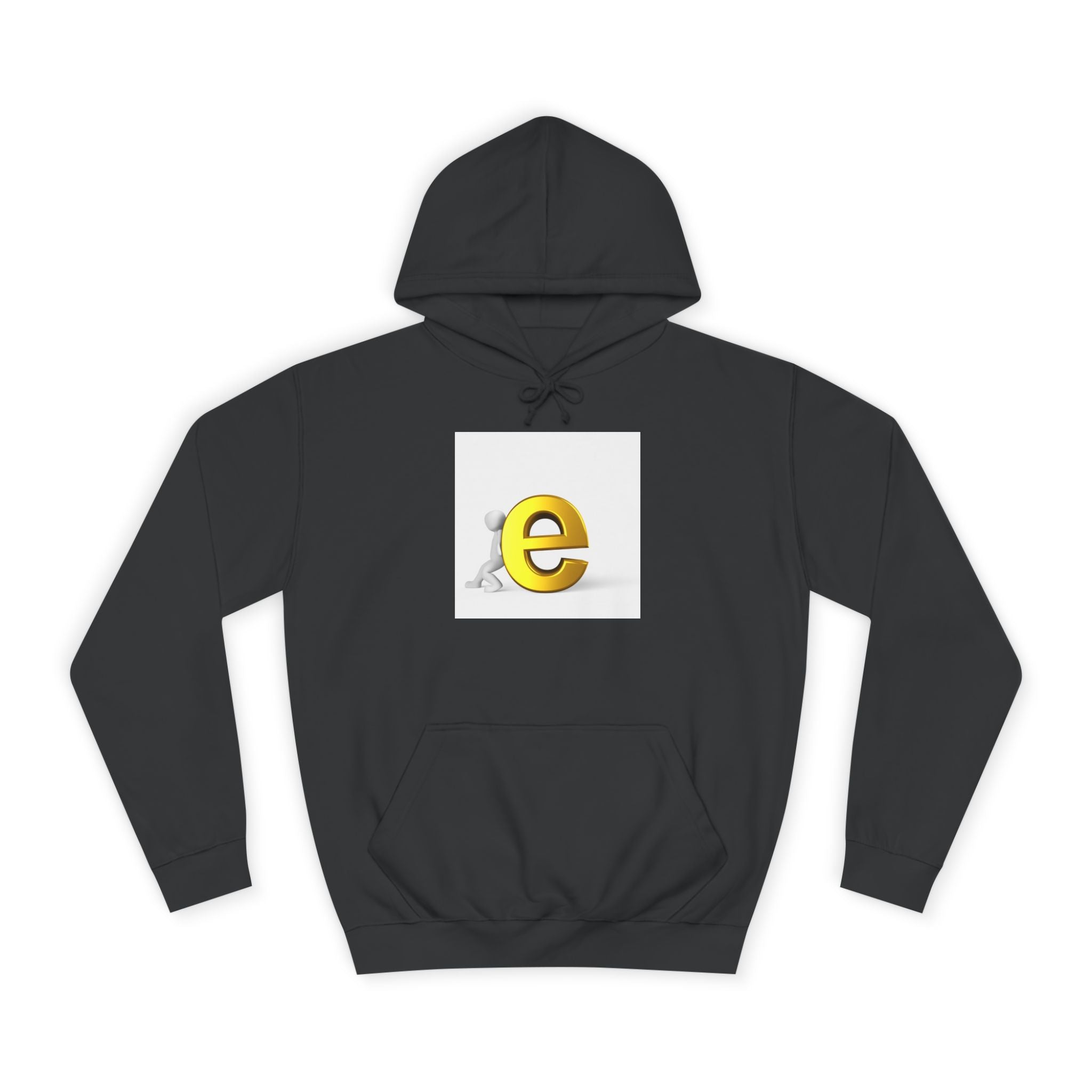 3D Gold Letter E Hoodie | Minimal Alphabet Monogram | Initial Sweatshirt