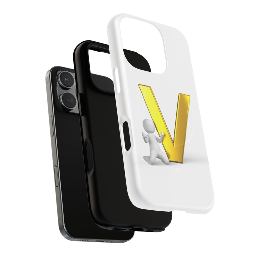 Gold Letter V Monogram Phone Case | Tough Magnetic Case