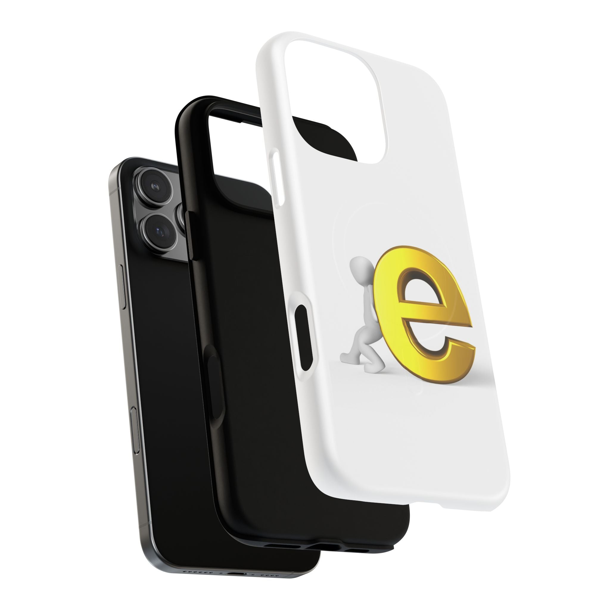 3D Gold Letter E Phone Case | Tough Magnetic Case