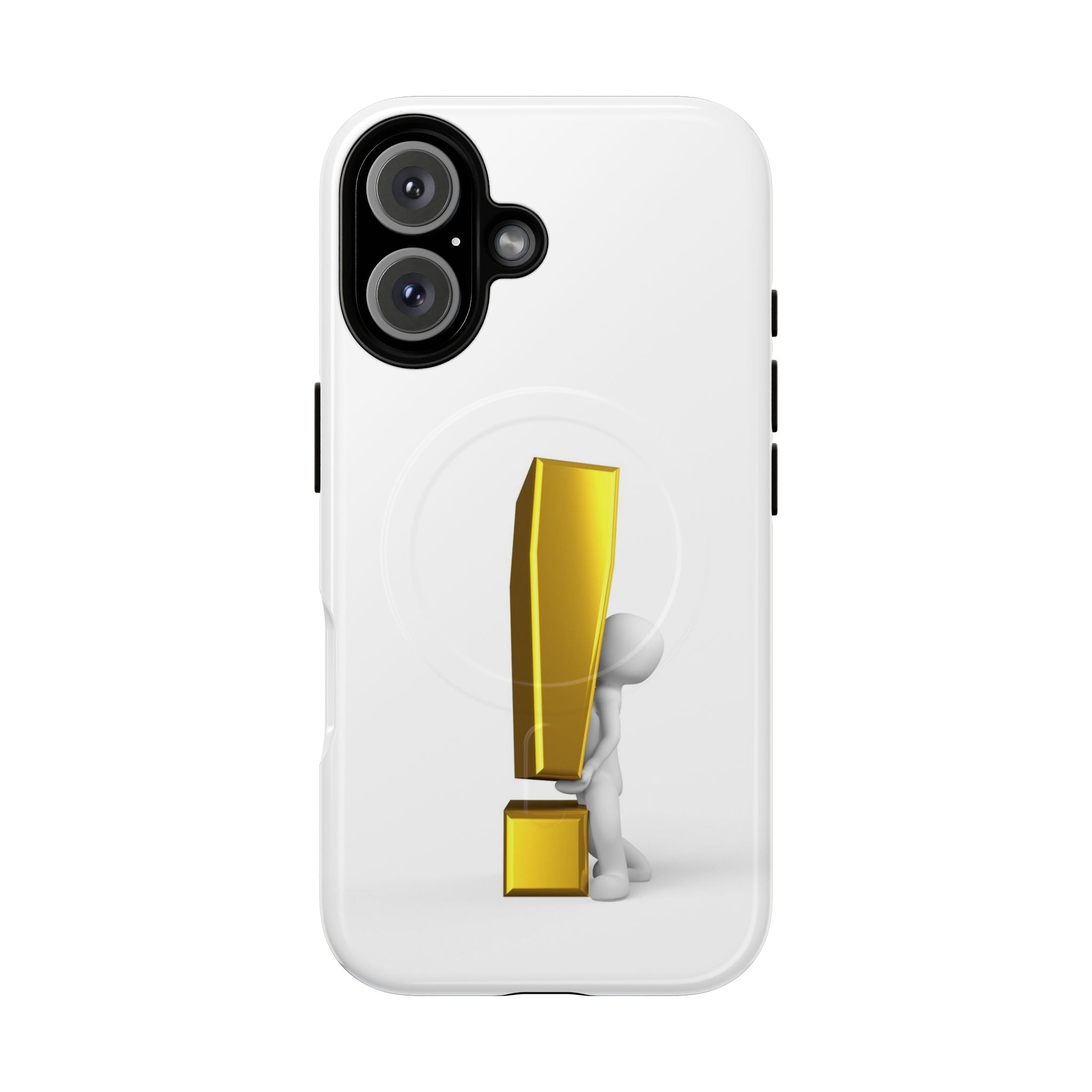Coque de téléphone aimantée robuste Point d'exclamation doré