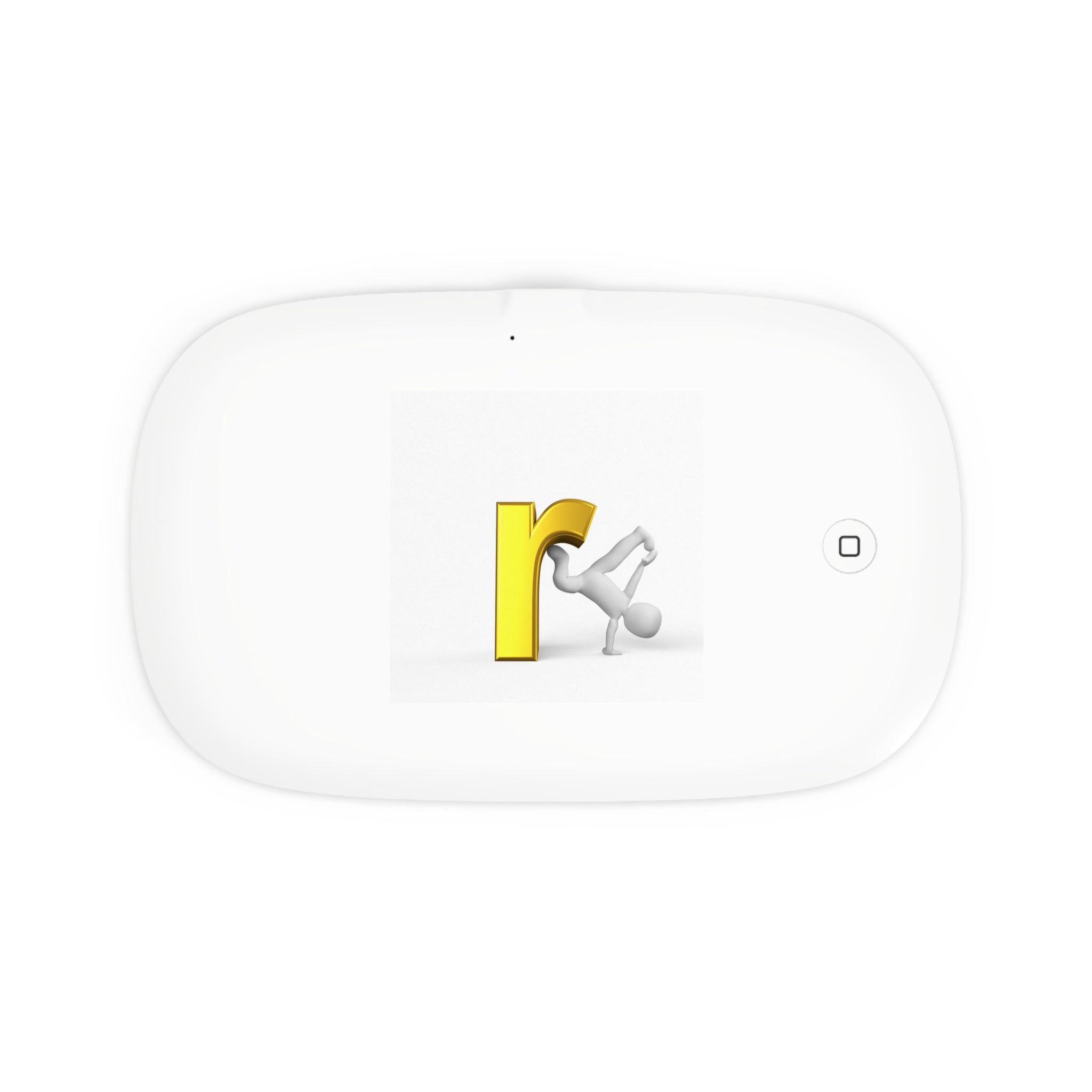 Yellow Letter R Kickstick Phone Sanitizer and Wireless Charging Pad