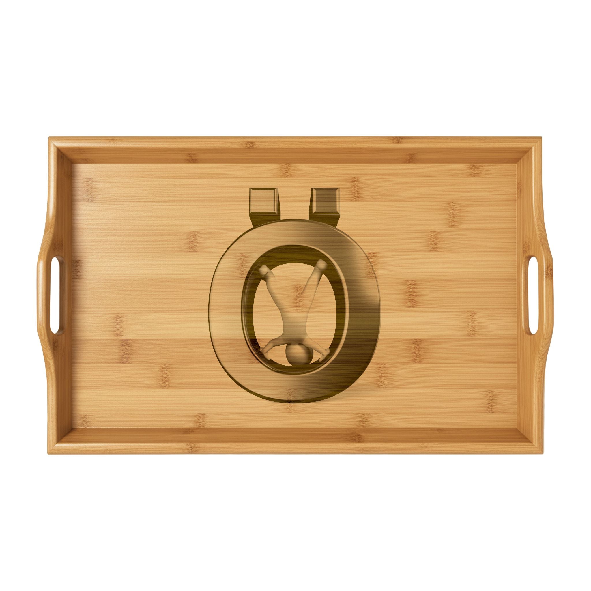 Letter Ö Bamboo Serving Tray | Engraved Nautical Scuba Design