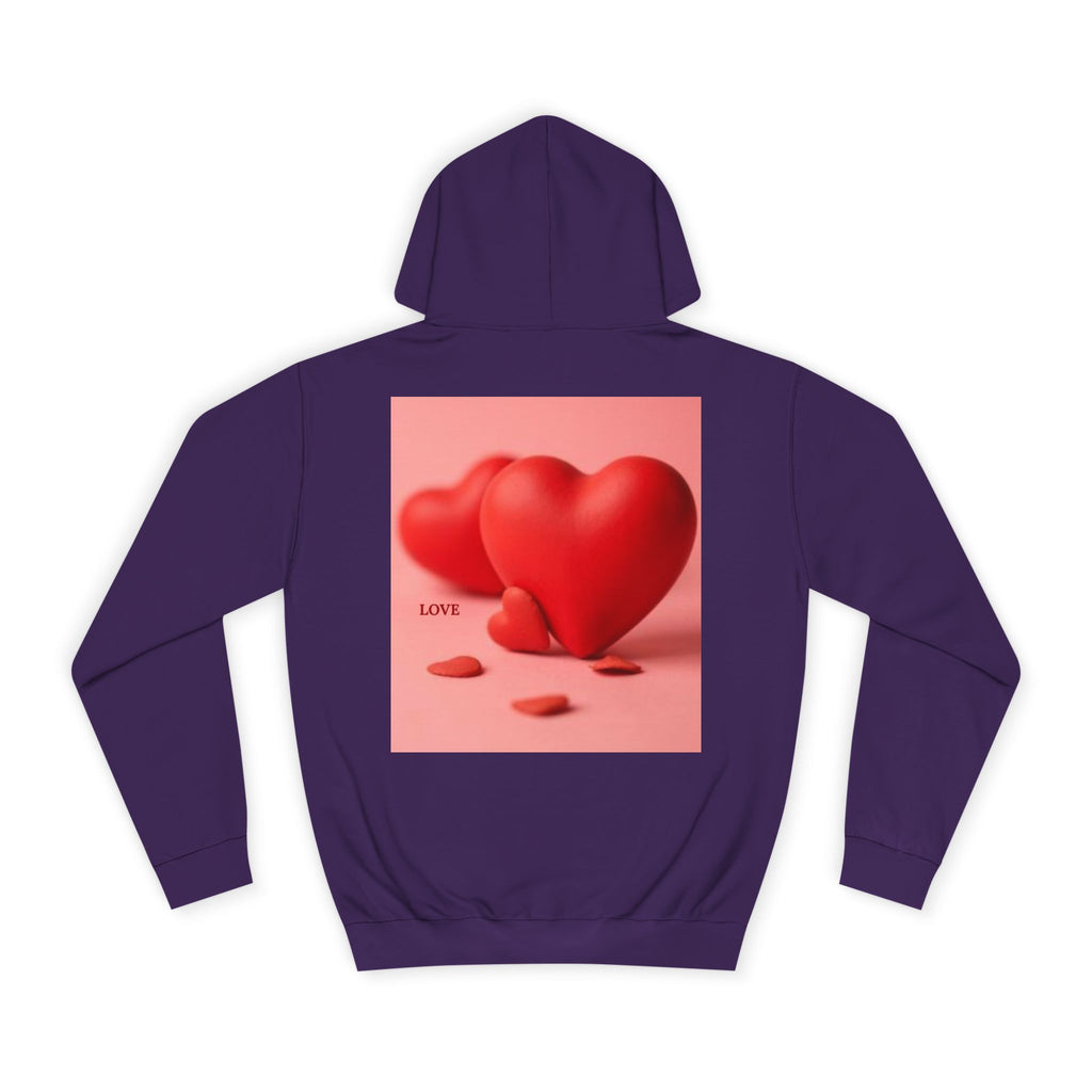 Cute 3D Heart Illustration Hoodie | Love Graphic Pullover