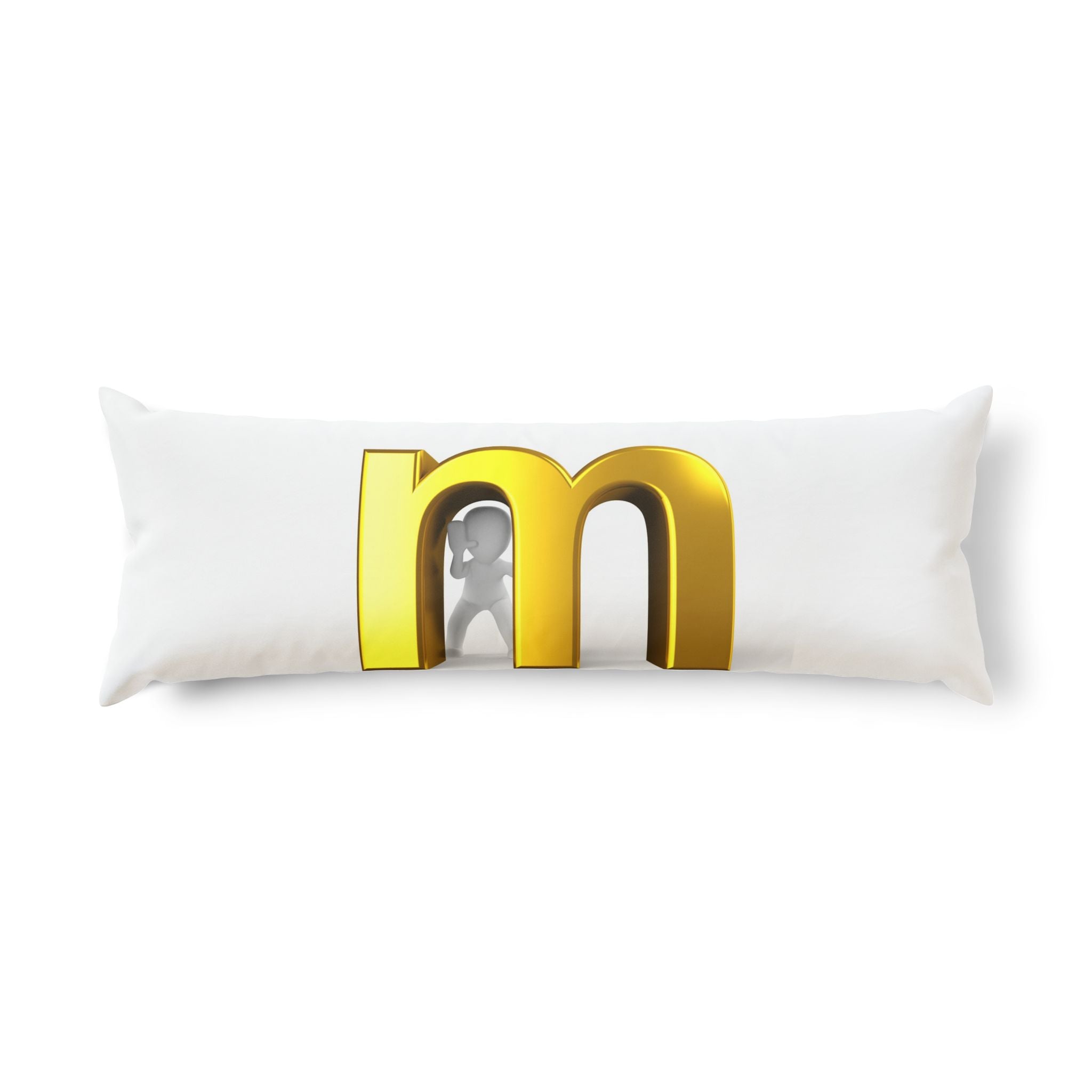 Oreiller corporel Gold 3D Lettre M | Oreiller décoratif avec initiale monogrammée