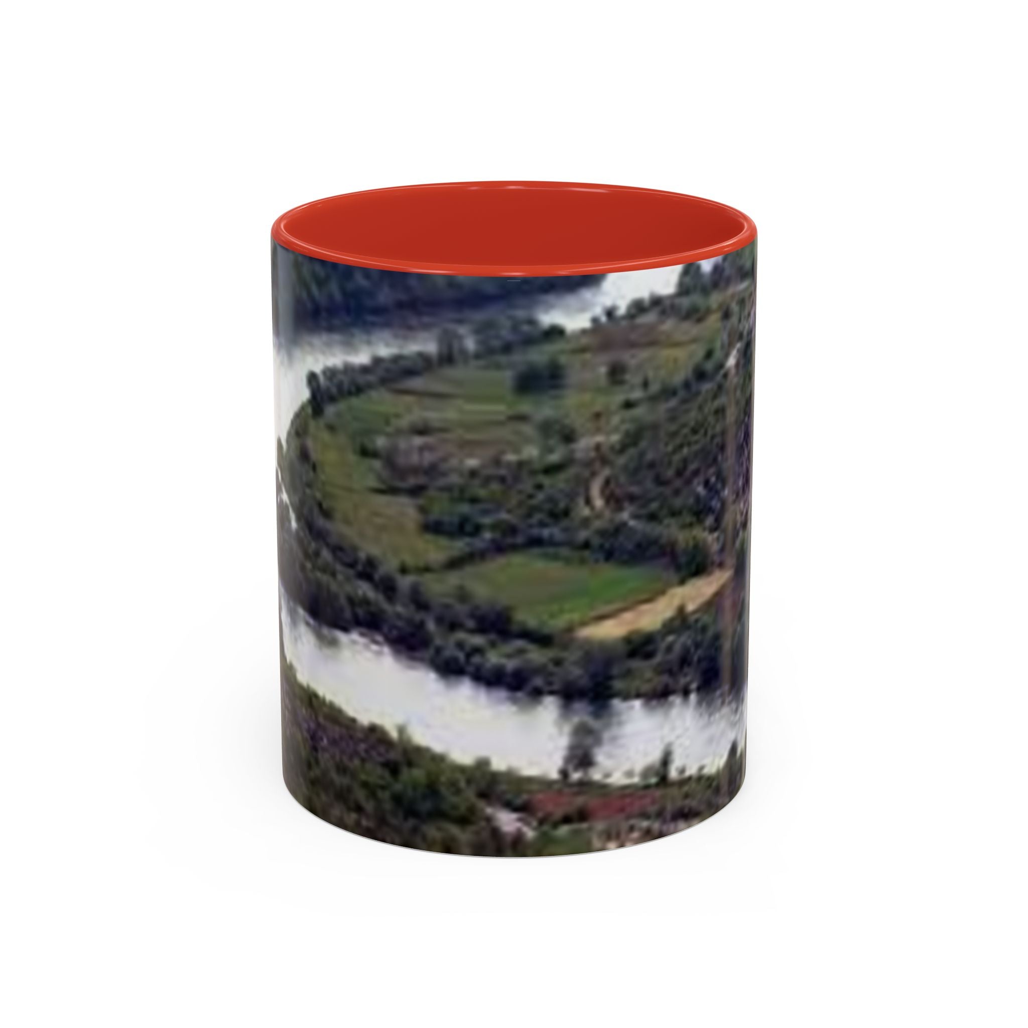 Riverside Landscape Coffee Mug | Accent Black Handle and Rim