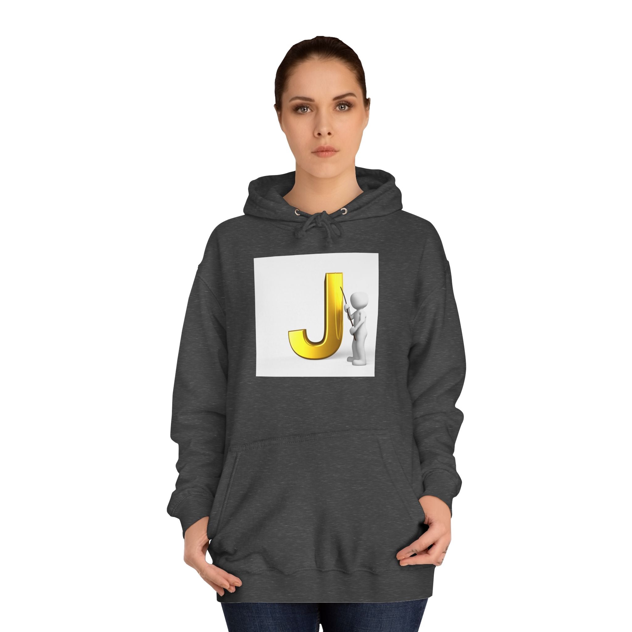 Golden Letter J Initial Hoodie | Monogram J Sweatshirt