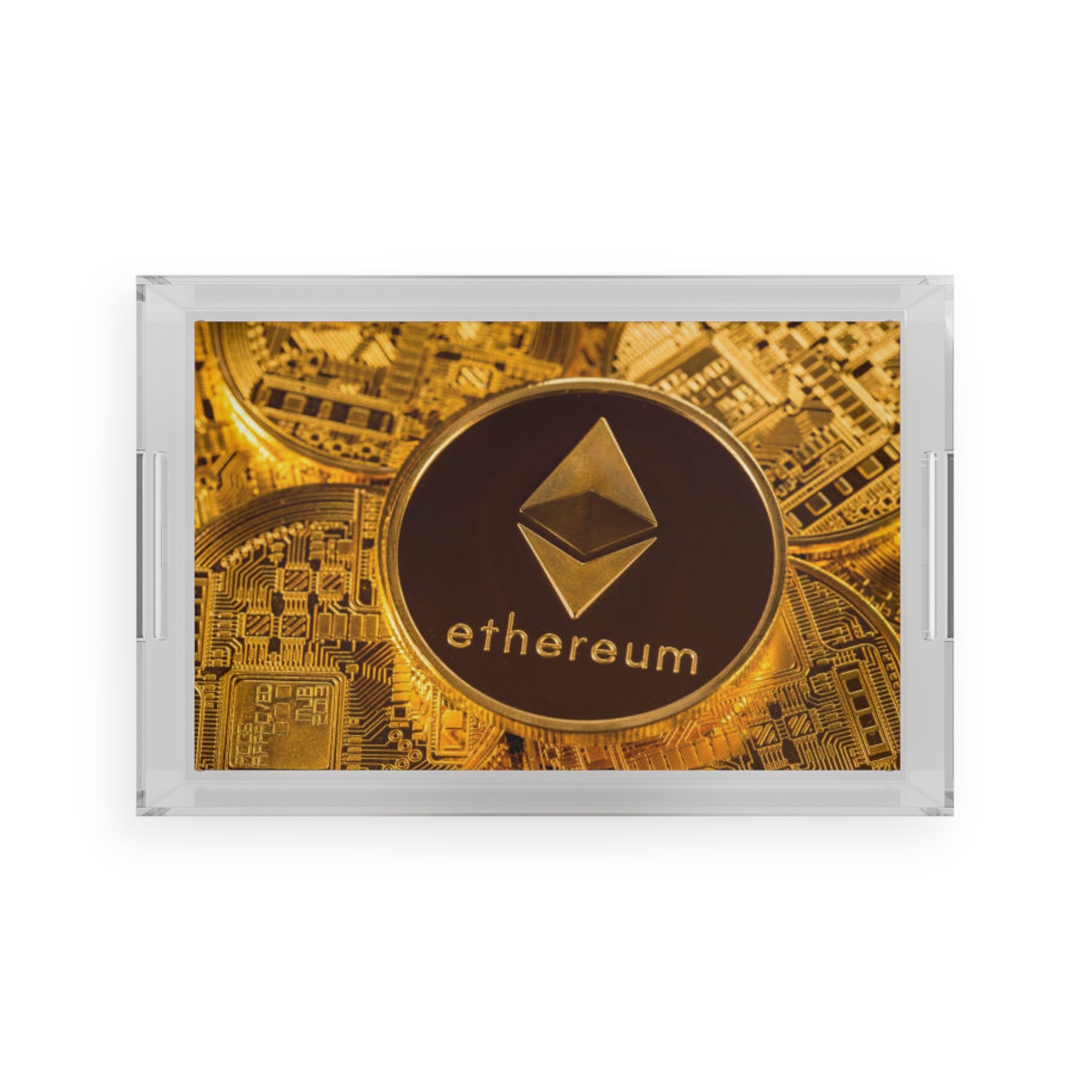 Ethereum Coin Acrylic Serving Tray | Crypto Cryptocurrency Decor