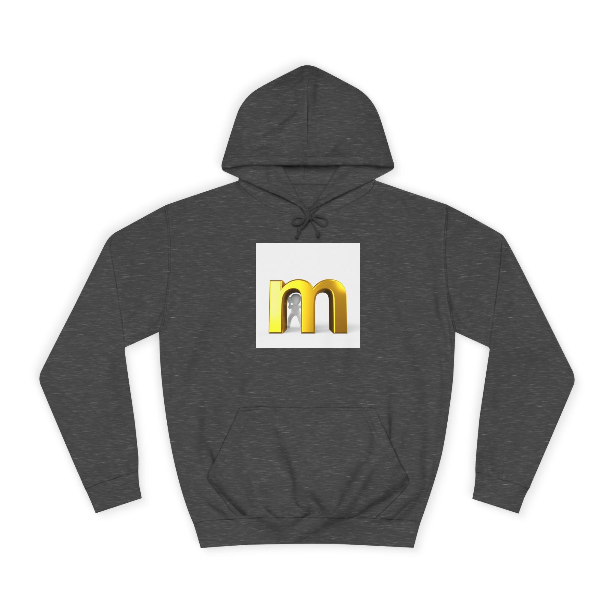 Gold 3D Letter M Hoodie | Minimal Initial Logo