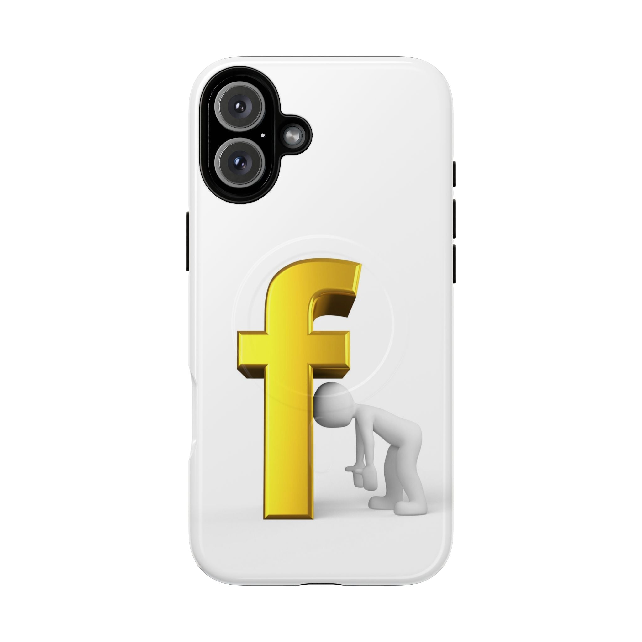 3D Gold Letter F Phone Case | Tough Magnetic Case