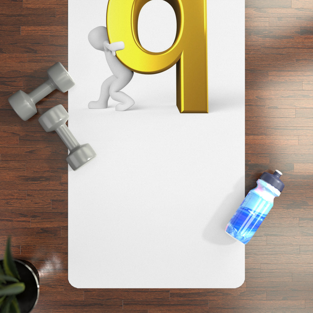 Rubber Yoga Mat | 3D Gold Letter Q