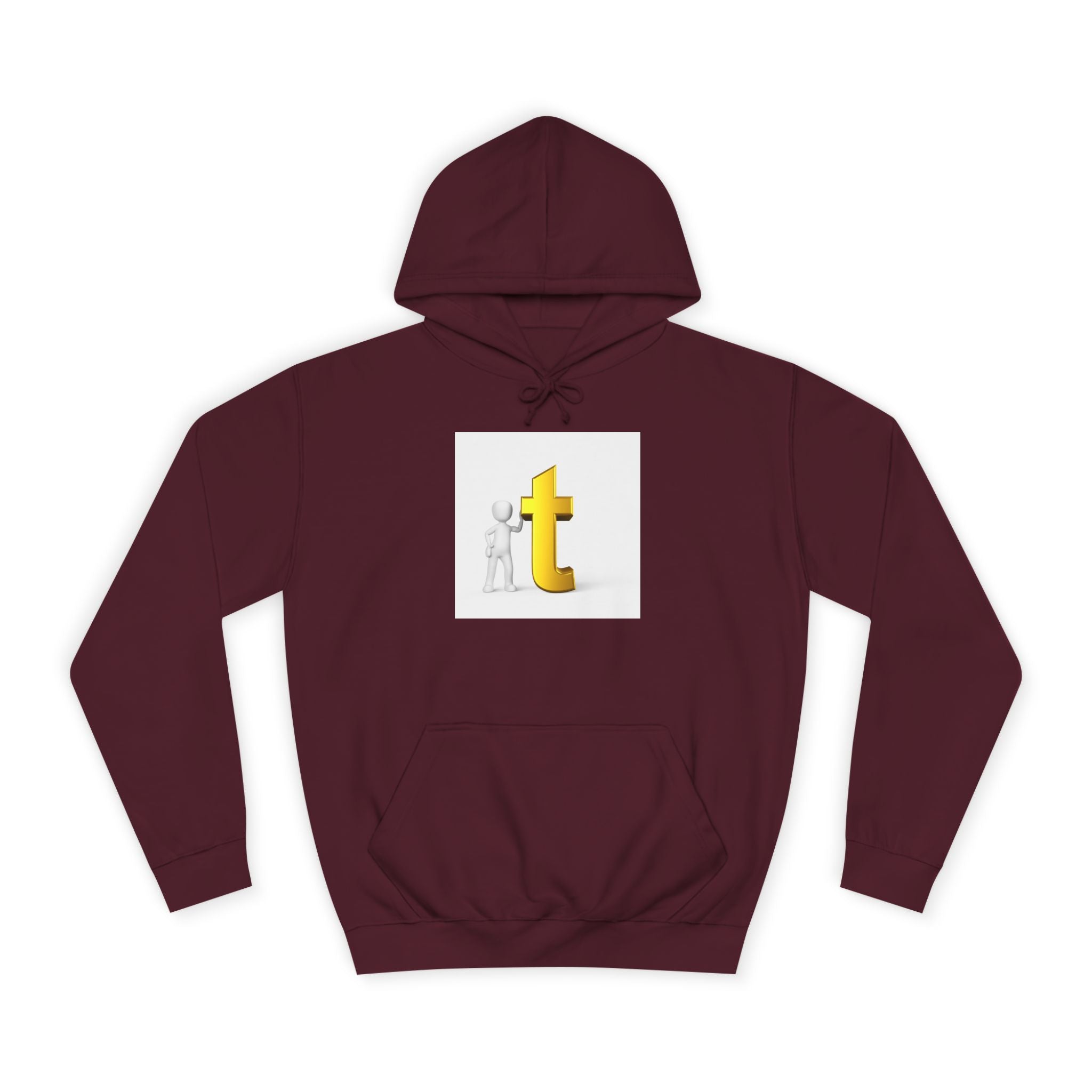 Sweat à capuche 3D Gold Letter T | Sweat-shirt initial minimaliste Letterman