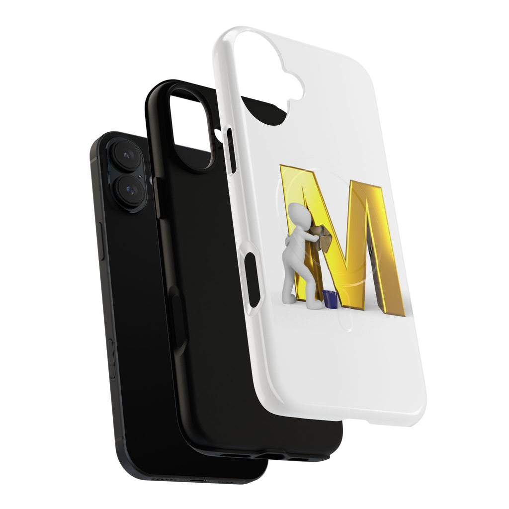 Gold Letter M with Worker Phone Case | Magnetic Tough Case