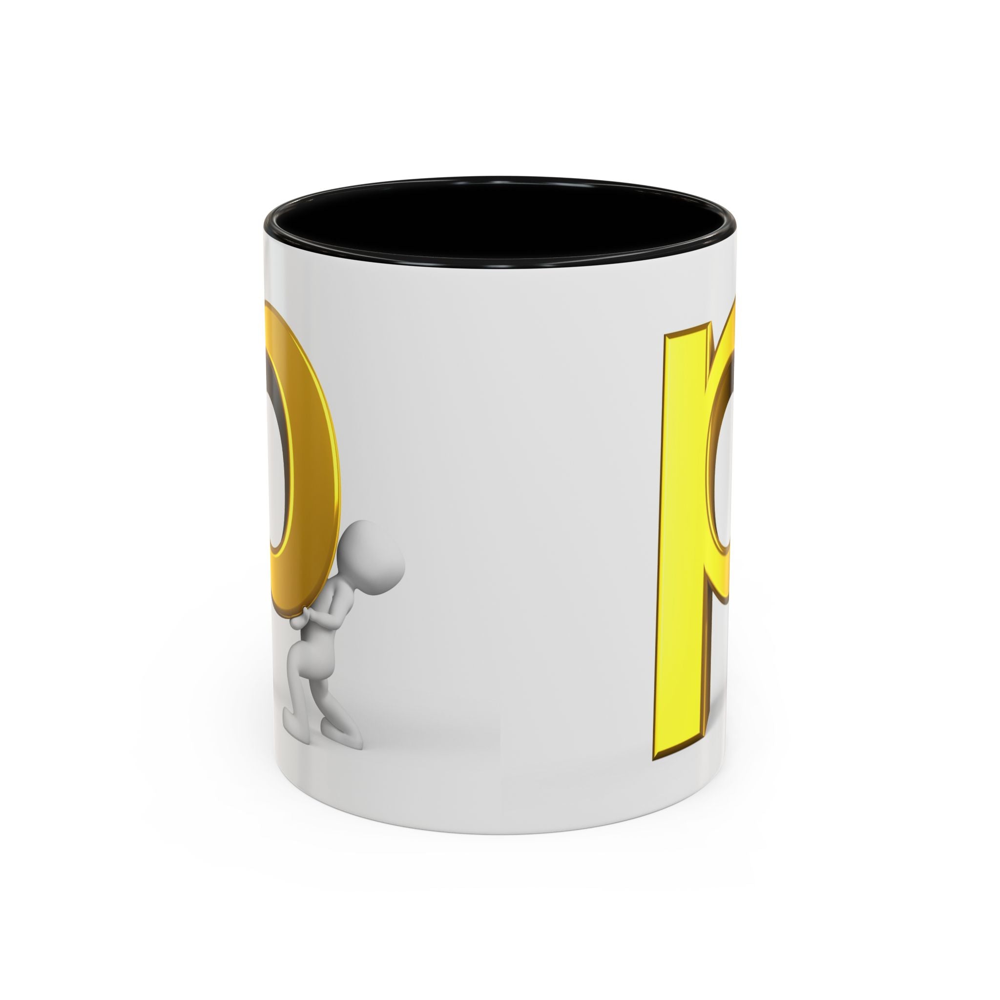 Tasse à café 3D lettre P | Tasse à anse colorée 325 ml ou 443 ml