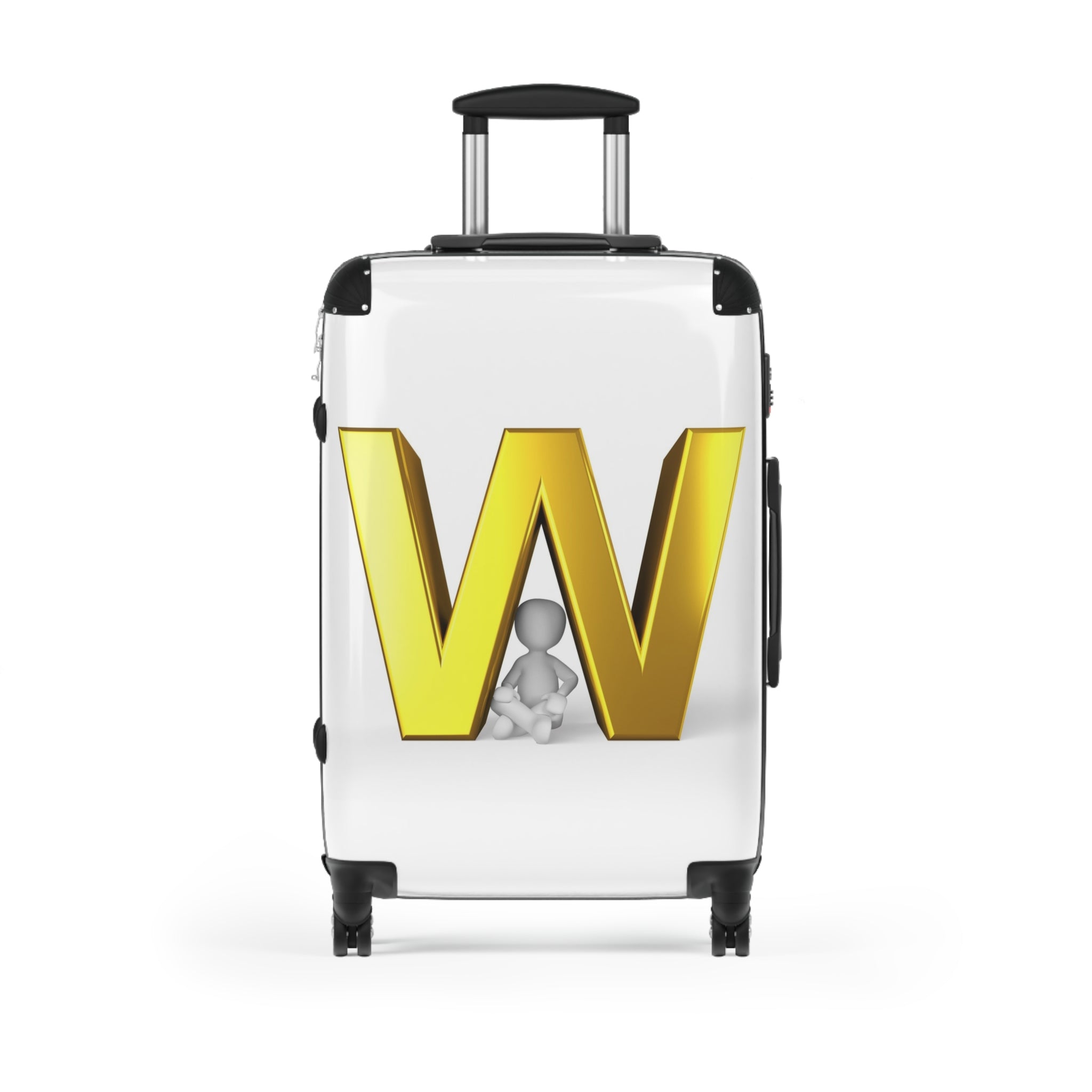 Gold Letter W Monogram Suitcase | Initial Luggage Cover