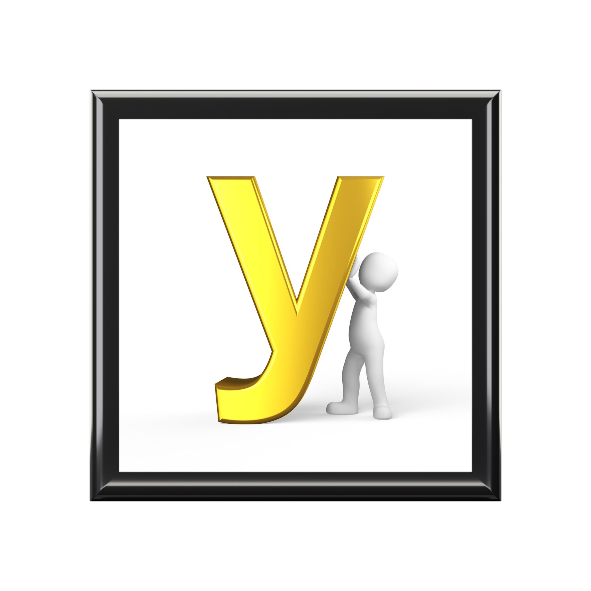 Gold Letter Y Initial Jewelry Box | Monogram Trinket Keepsake