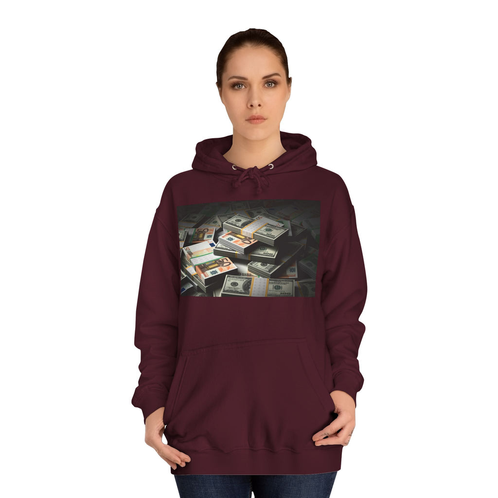 Stacked Cash Money Hoodie | Vintage Banknote Print, Stacks of Dollars