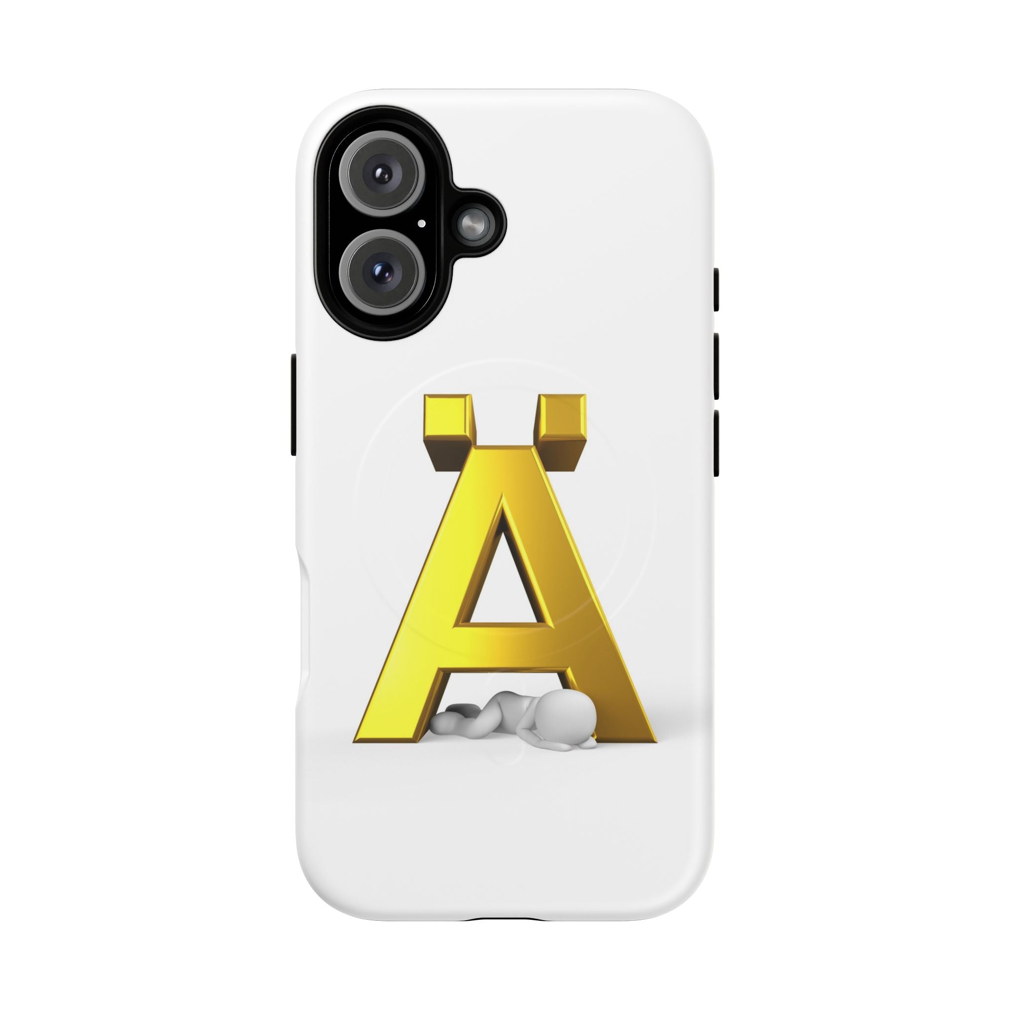 Coque de téléphone Lettre Ä Dorée | Étui magnétique renforcé, Monogramme initial
