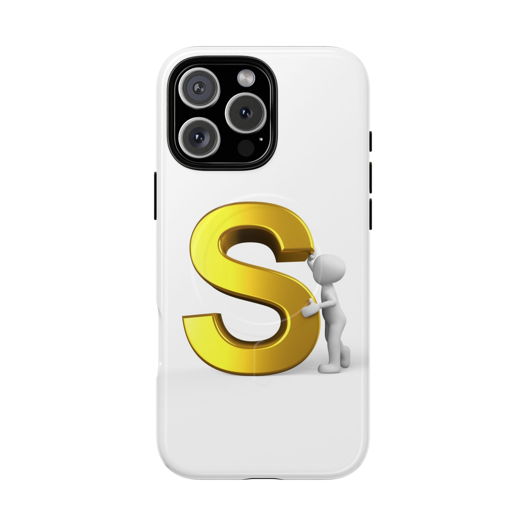 Coque de téléphone à monogramme S doré | Coque magnétique robuste