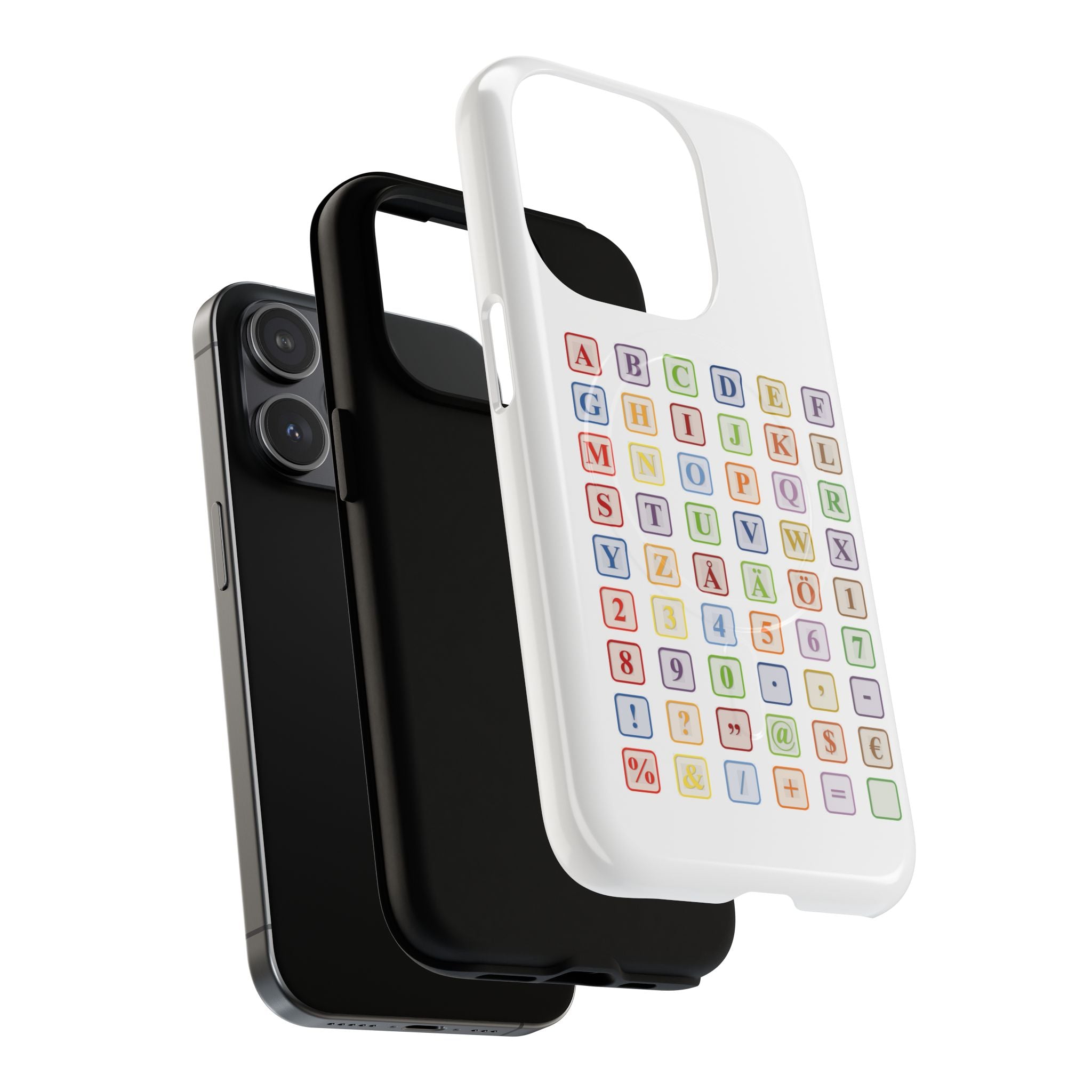 Alphabet Blocks Phone Case | Magnetic Tough Case, Colorful Letter Grid