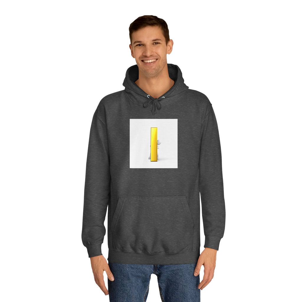 Gold Letter i Character Hoodie | Minimalist 3D Column Illustration