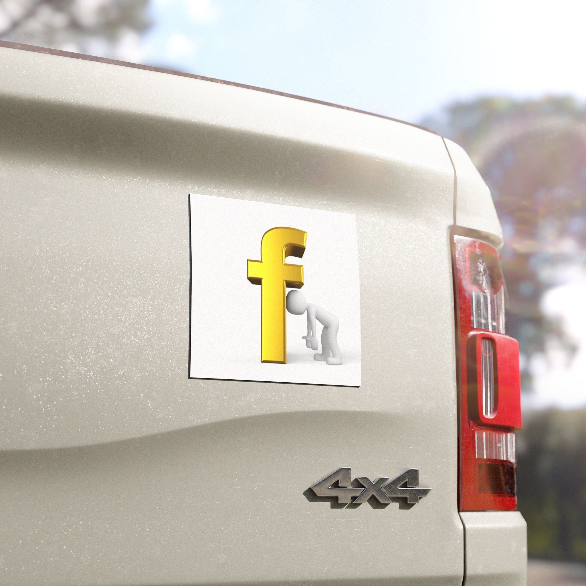 Gold Letter f Figure Car Magnet | Funny Money Sign Auto Magnet