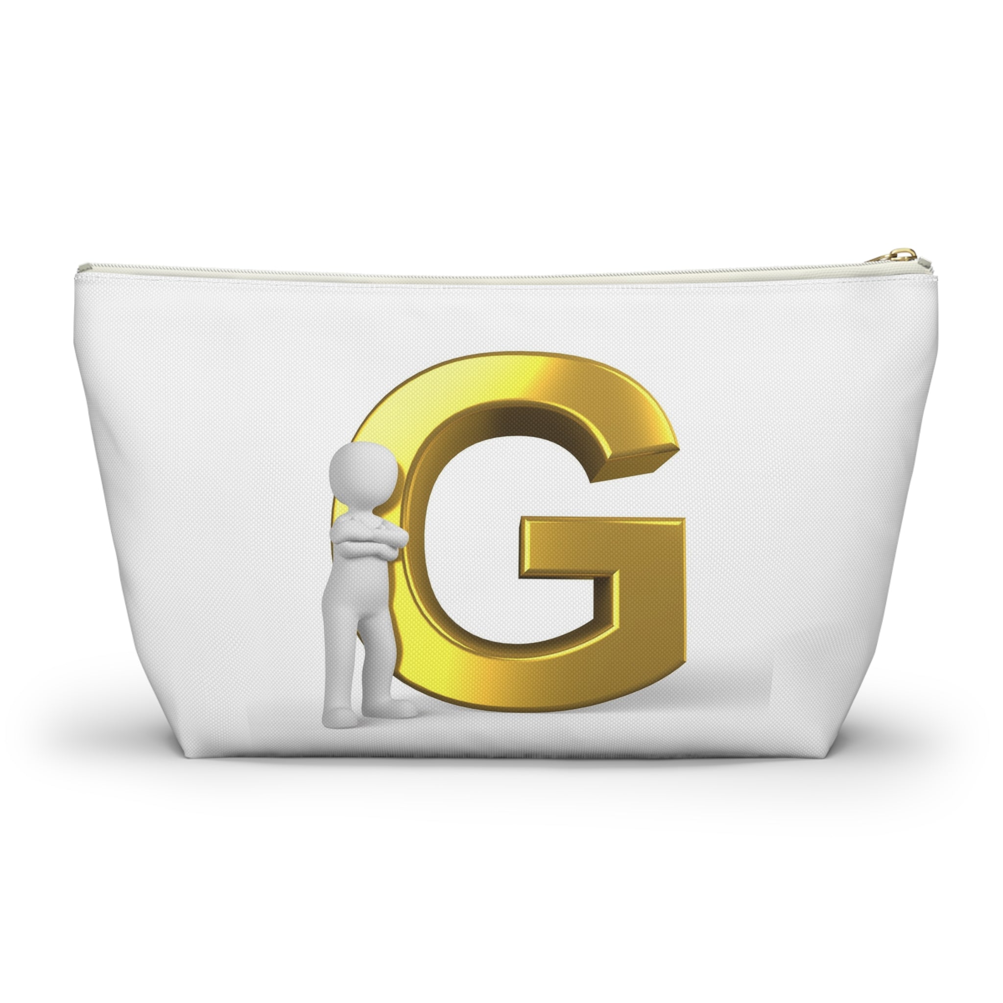Gold Letter G Monogram Accessory Pouch | Initial Makeup Bag