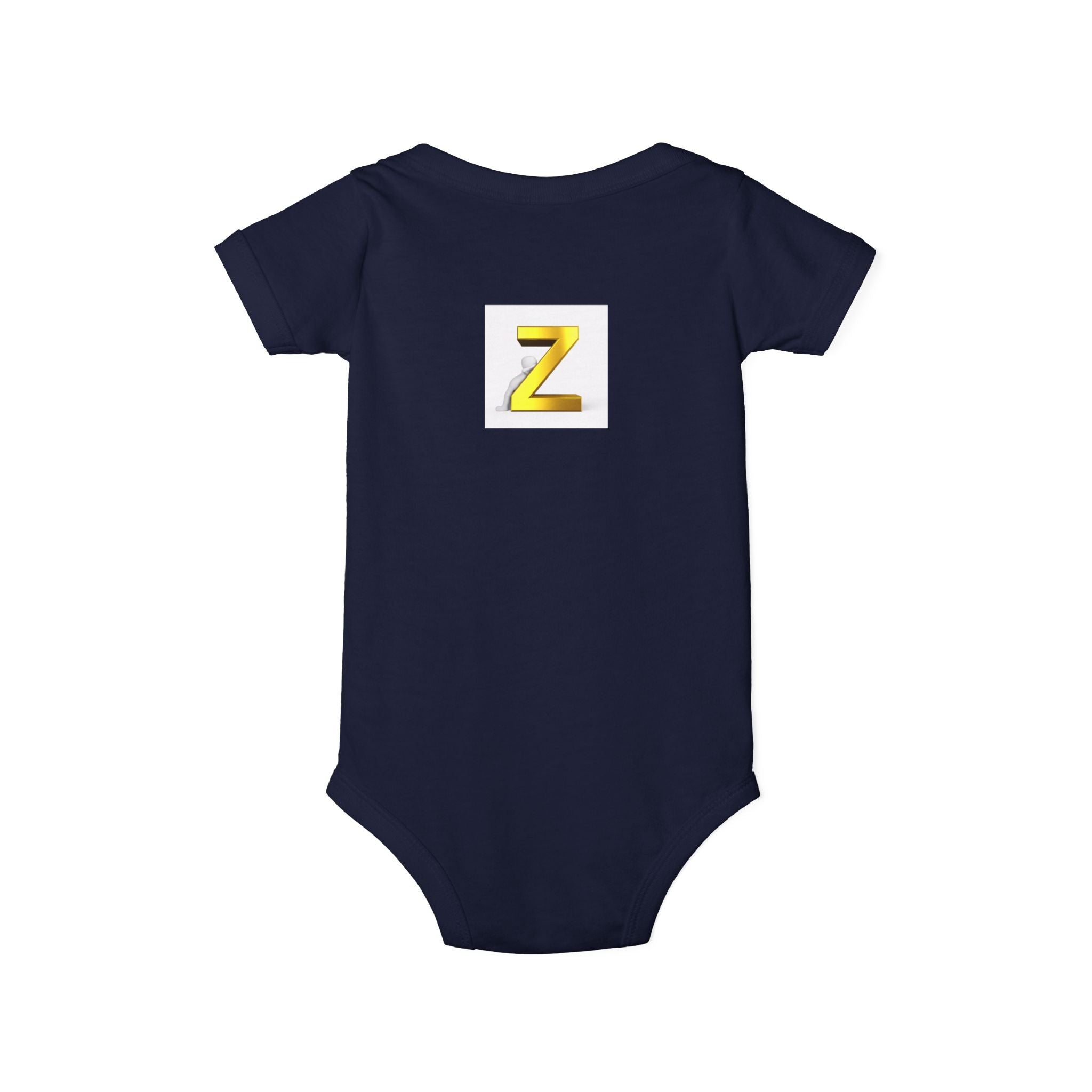 Gold Letter Z Infant Onesie | Baby Monogram Bodysuit