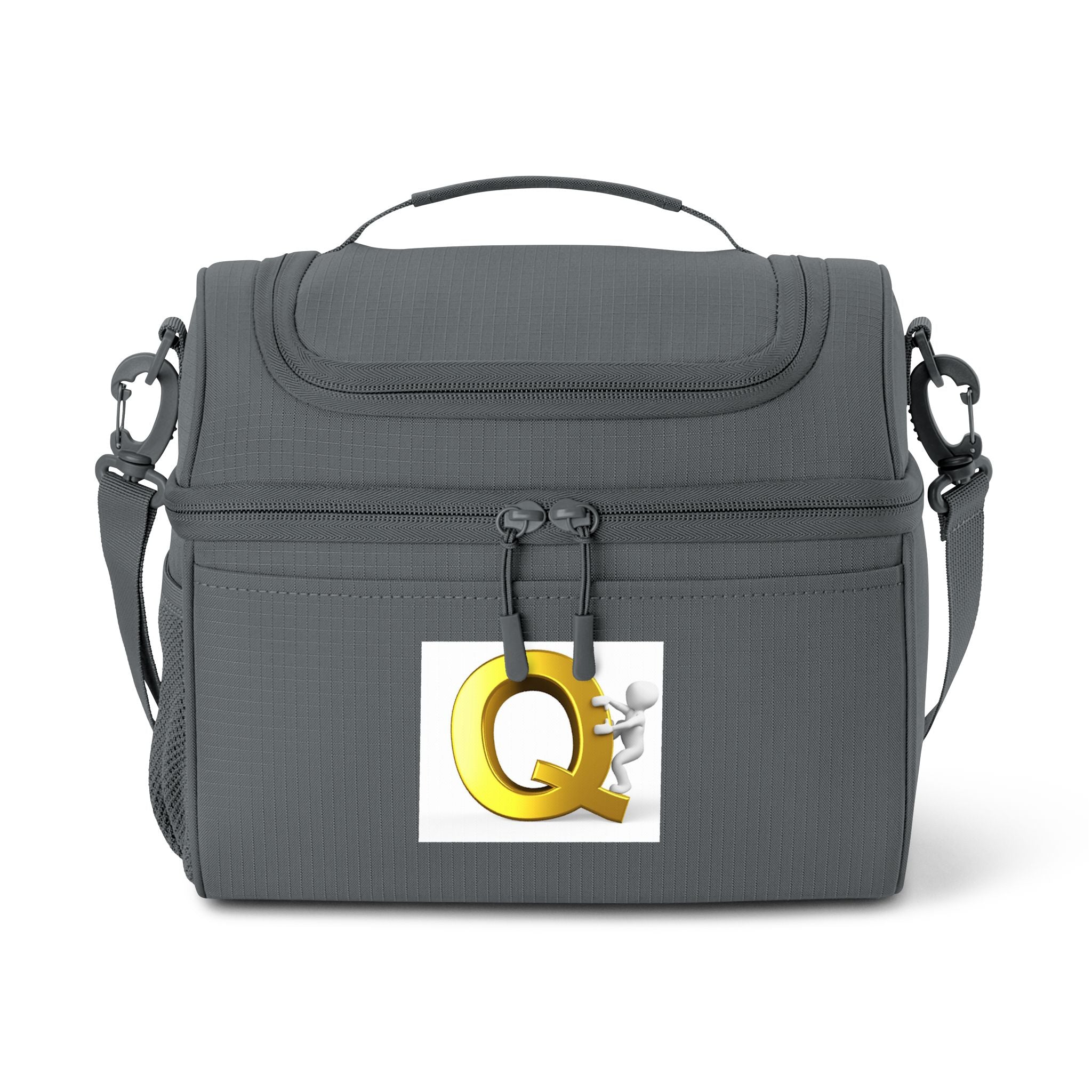 Gold Letter Q Logo Cooler Bag | Insulated Lunch Tote