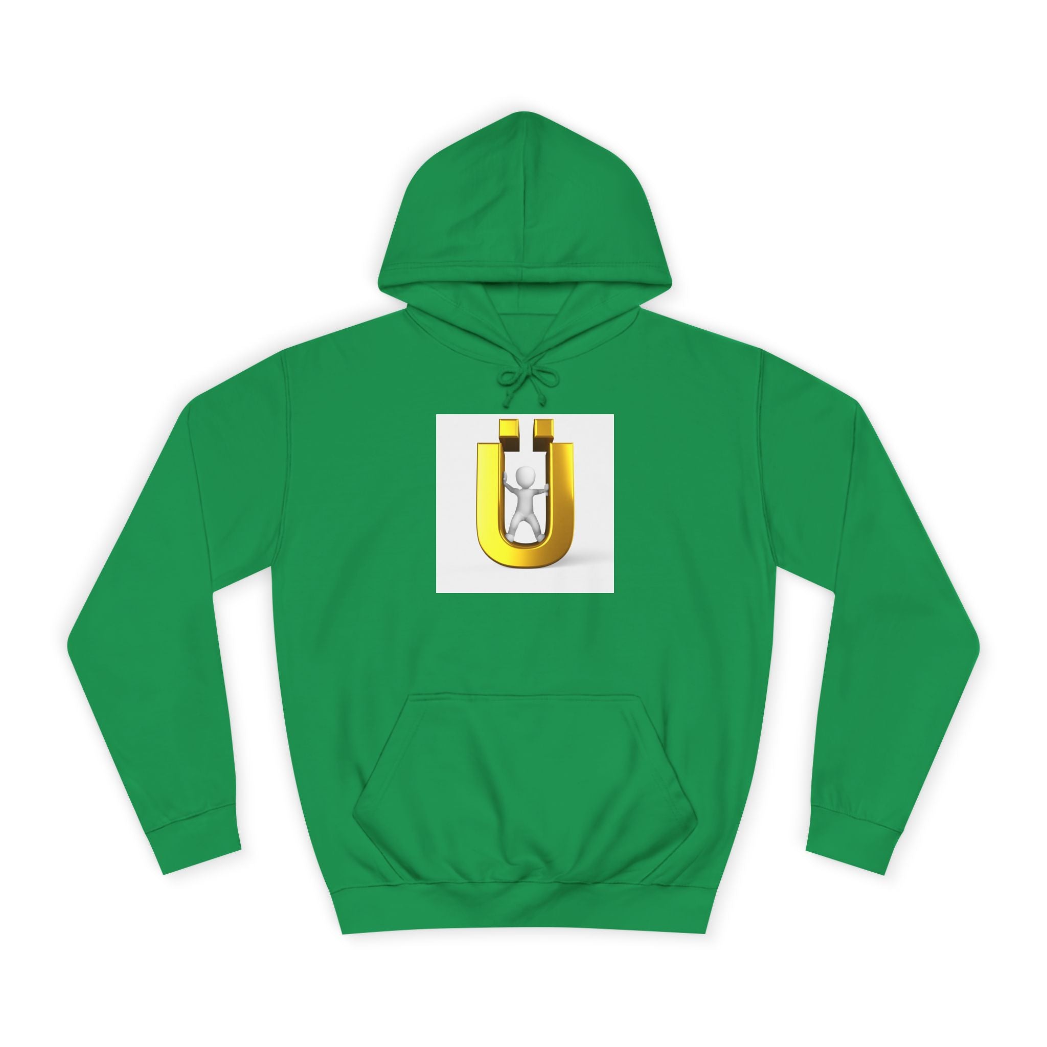 Sweat à capuche avec logo lettre Ü doré | Sweat-shirt initial U de la personne 3D