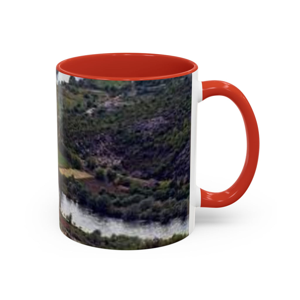 Riverside Landscape Coffee Mug | Accent Black Handle and Rim