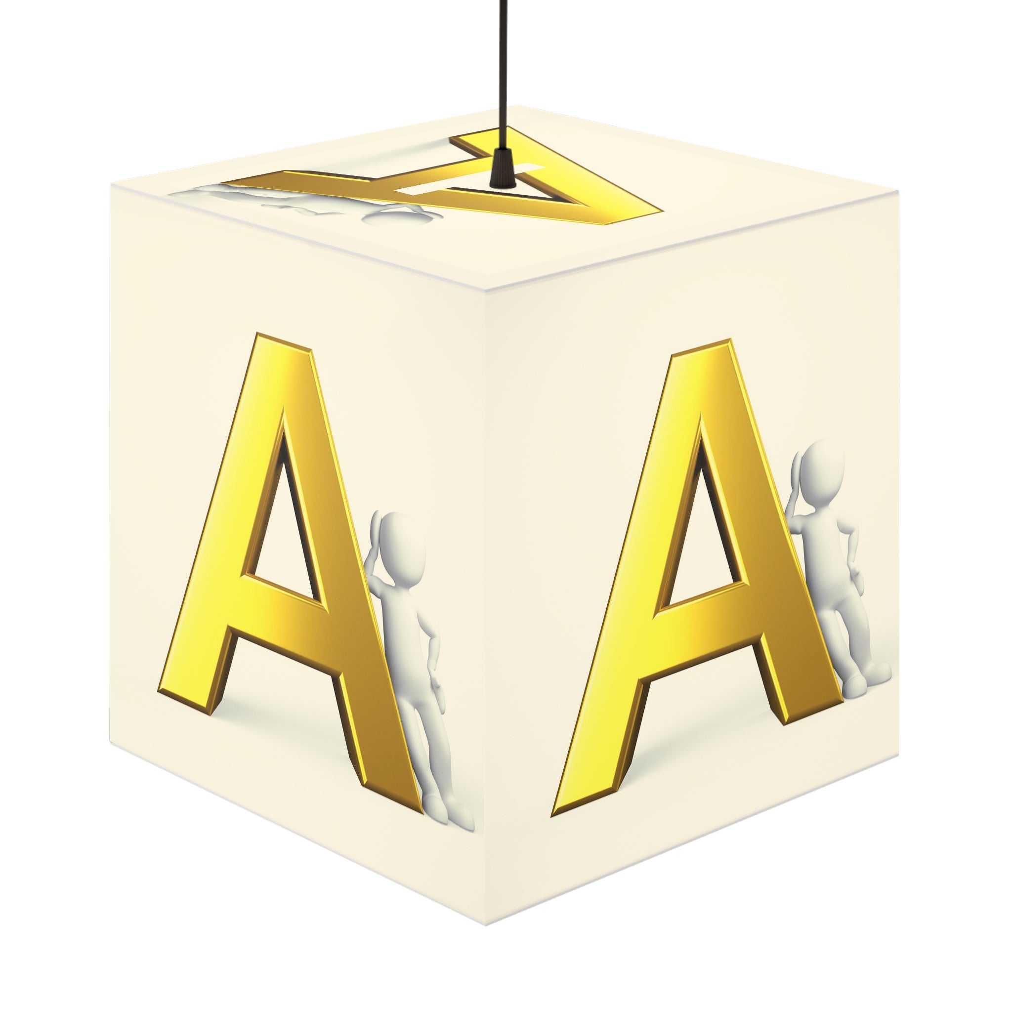 Gold Letter A Cube Light Lamp | Alphabet Initial Nursery Decor