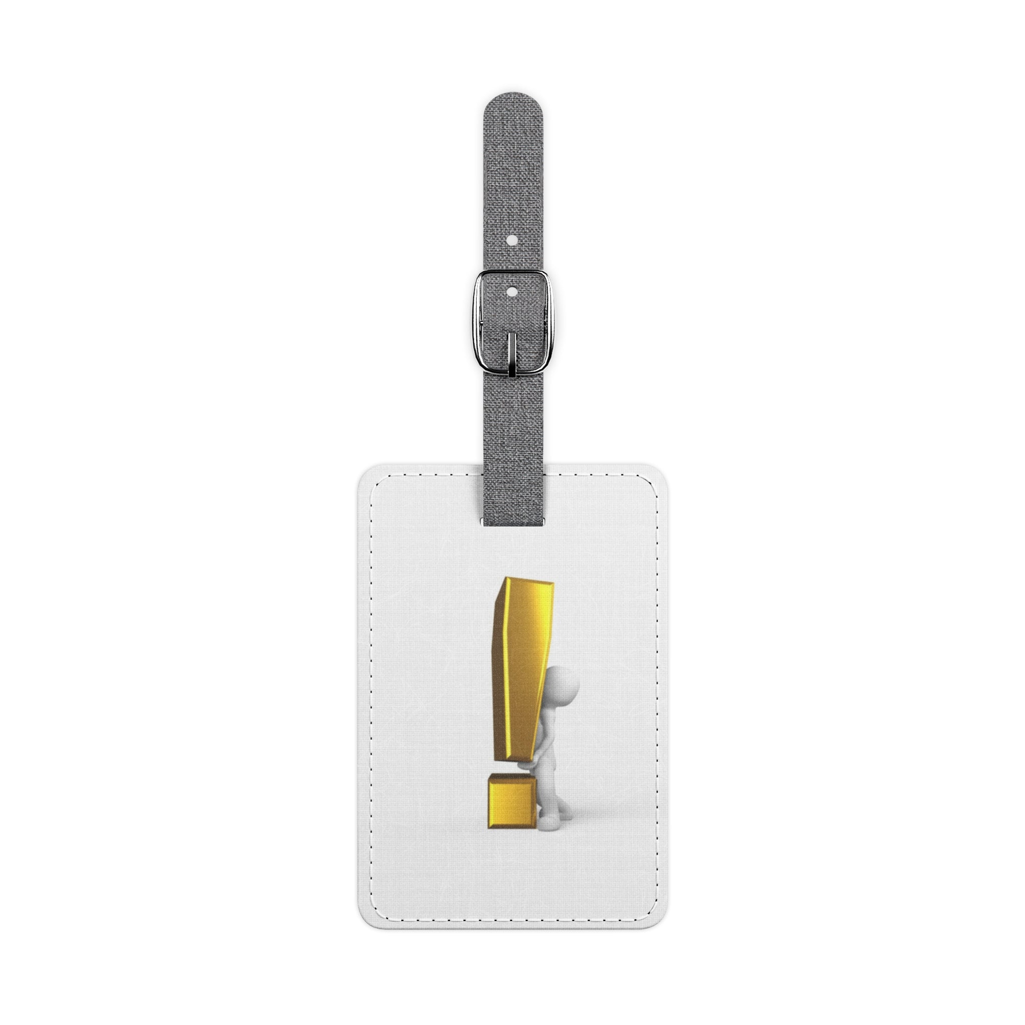 Gold Exclamation Mark Luggage Tag | Rectangle Saffiano Polyester