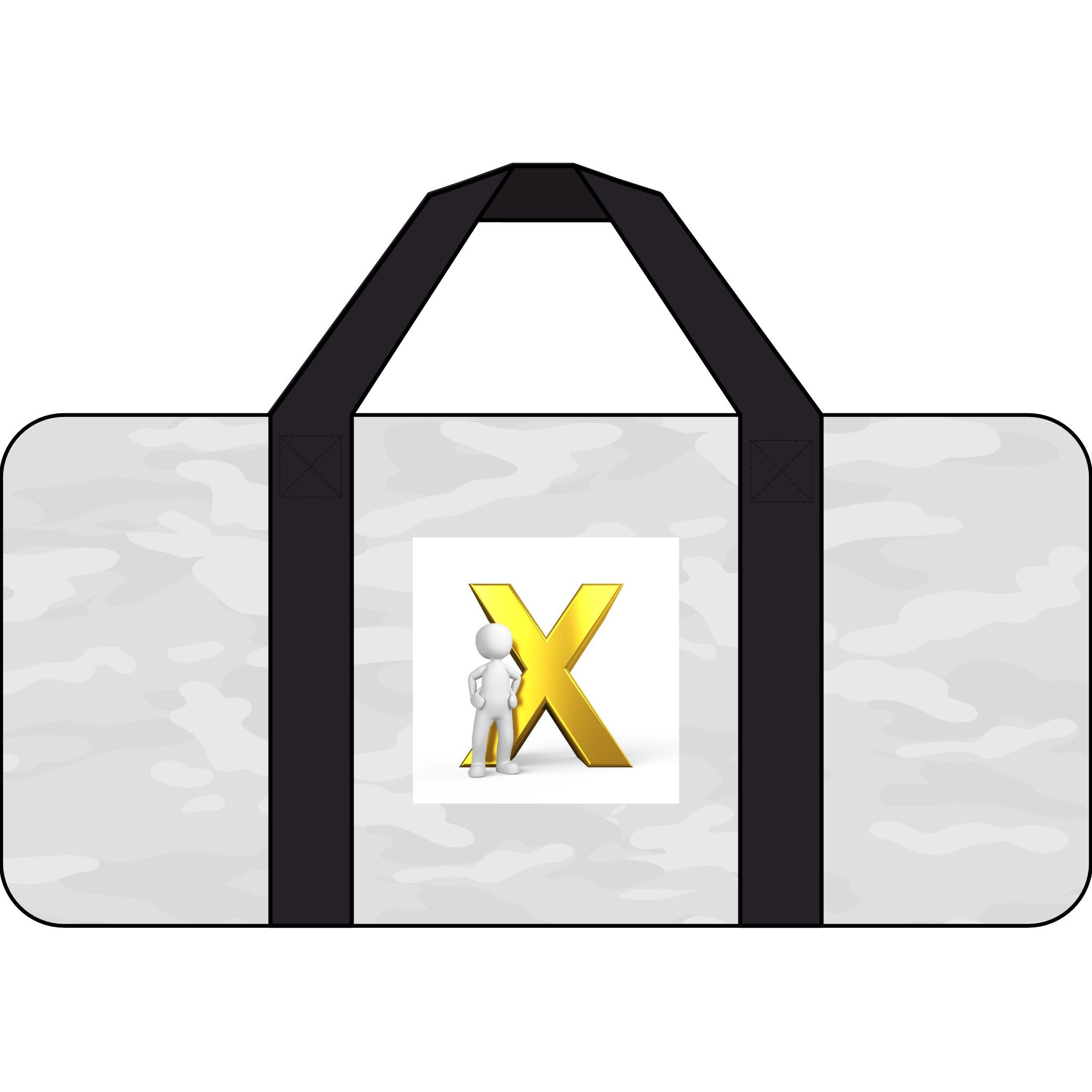 Gold X logo duffel bag | checkered or camo strap options