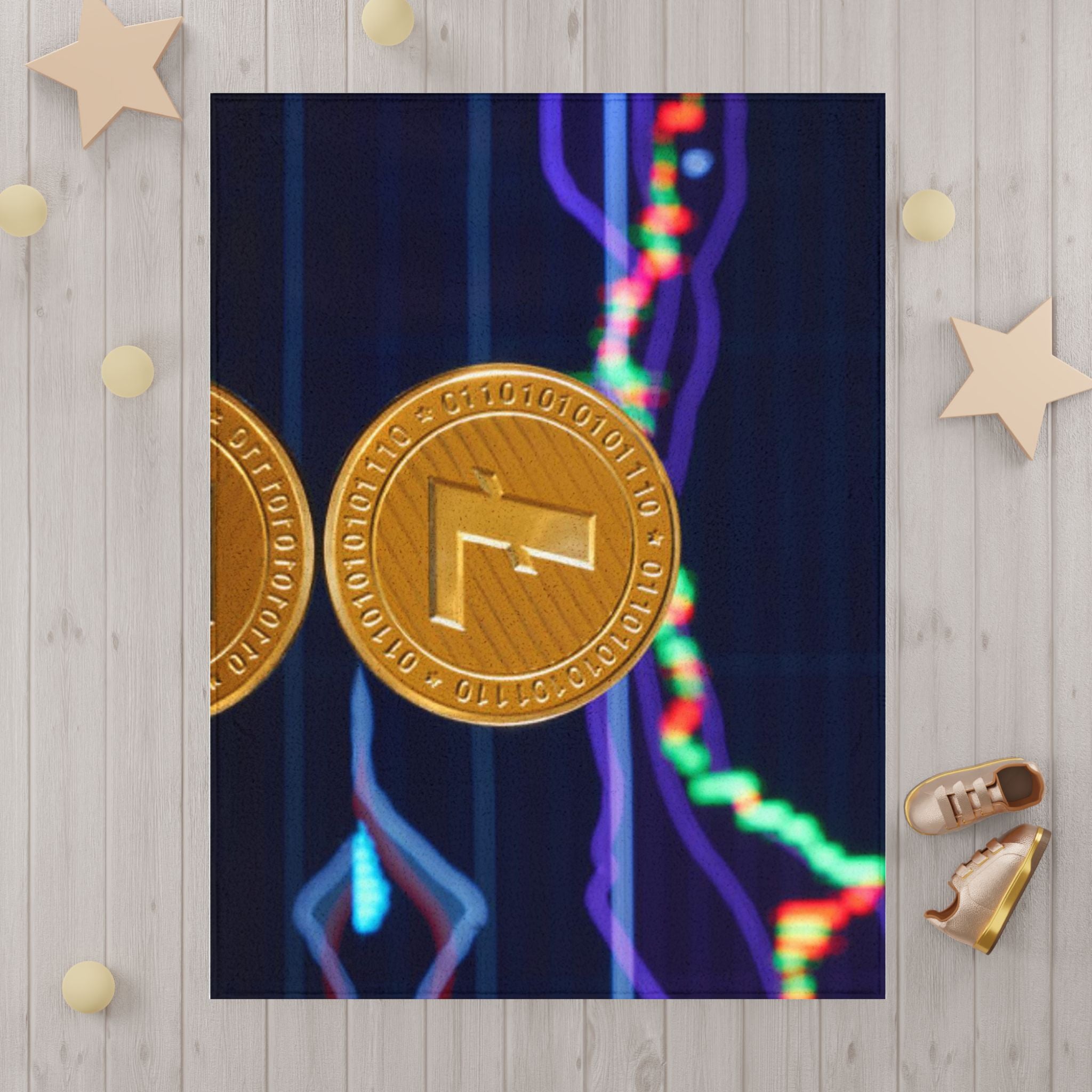 Litecoin Crypto Coin pattern Toddler Blanket | Cryptocurrency chart design