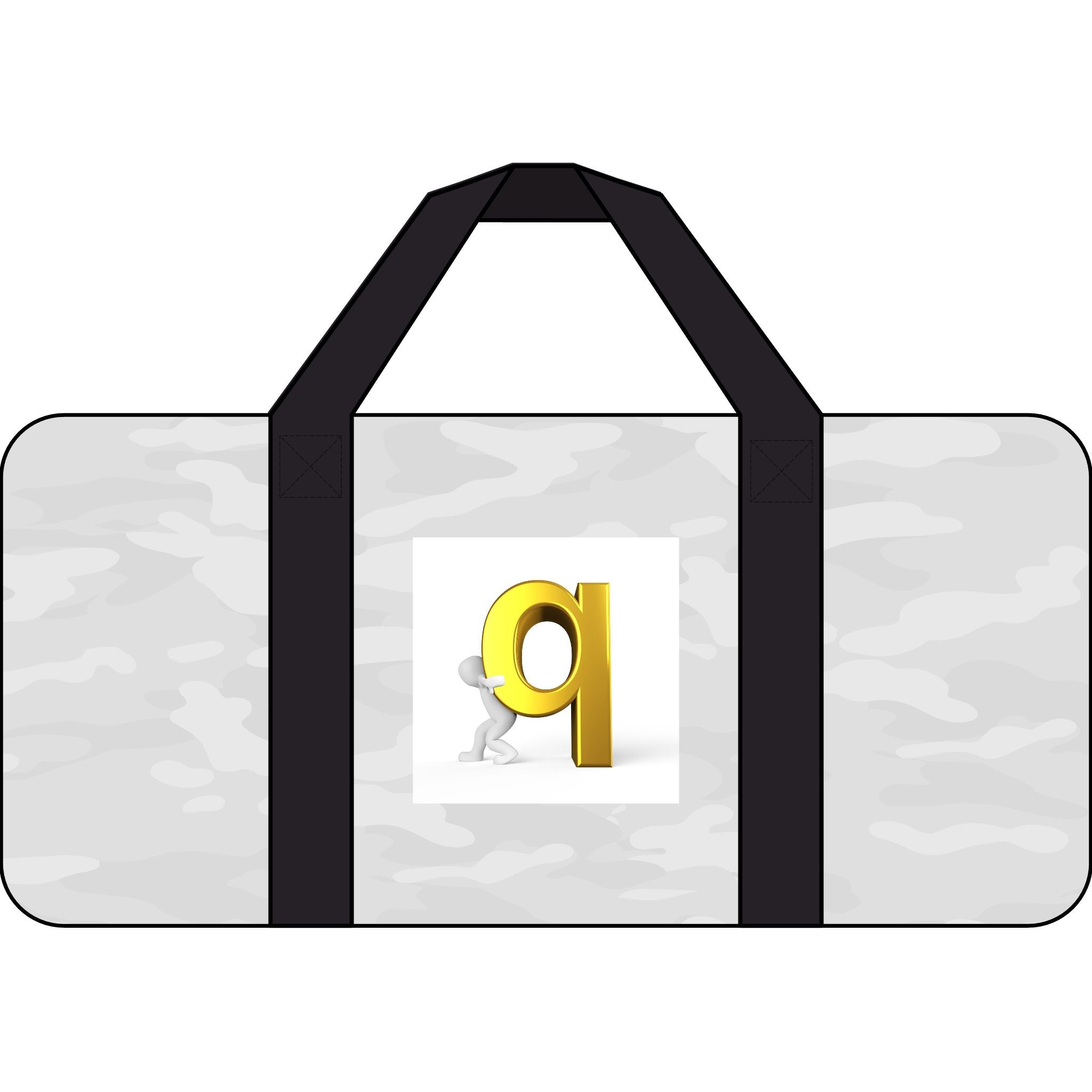 Gold Letter Q Graphic Duffel Bag | Checker or Camo Strap Options