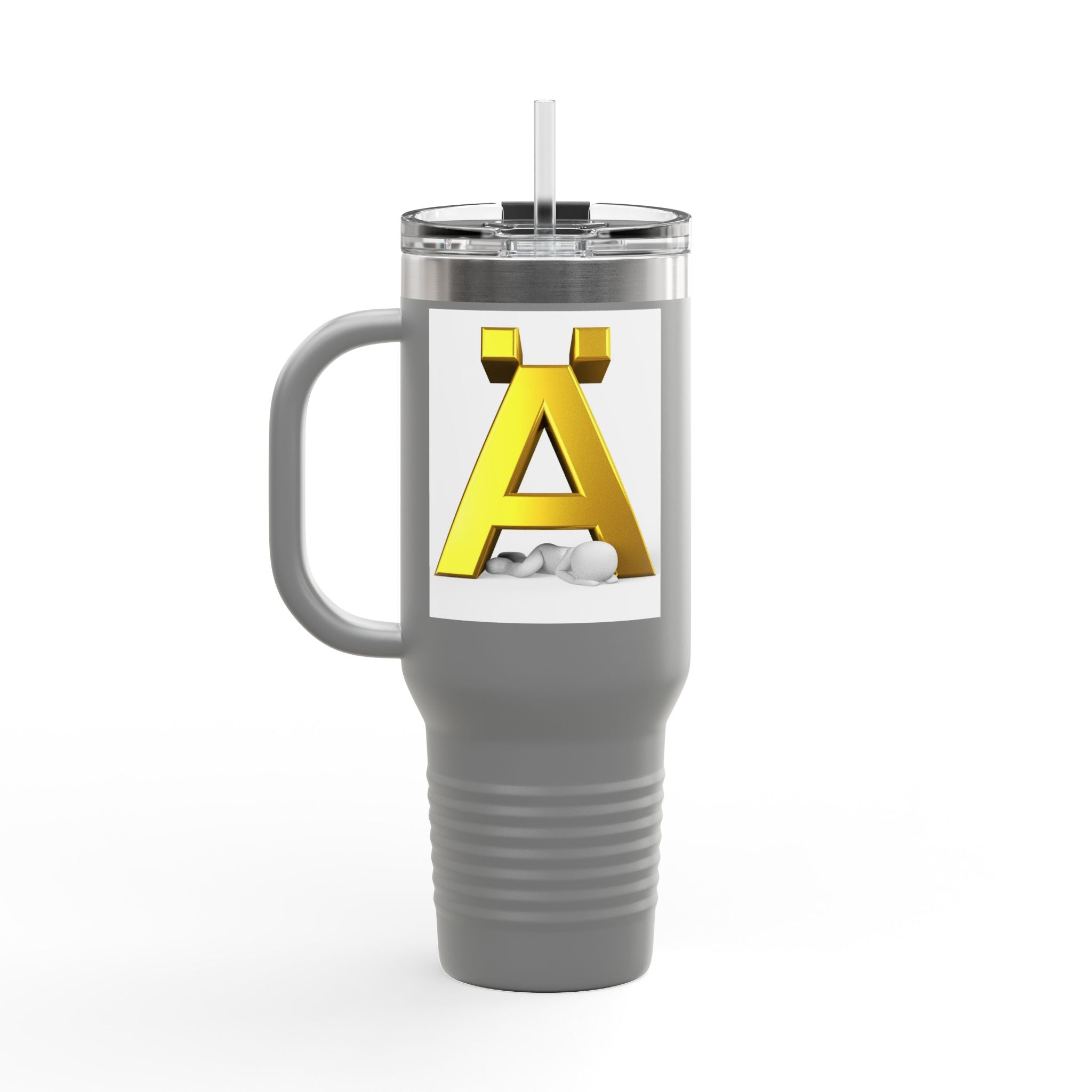Gold 3D Letter A Mug | 40oz Insulated Travel Mug