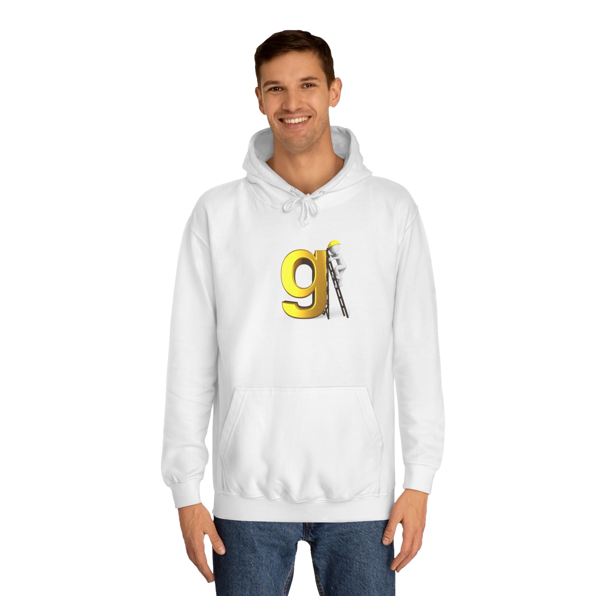 Gold Letter G with Painter Character Hoodie | Initial Monogram