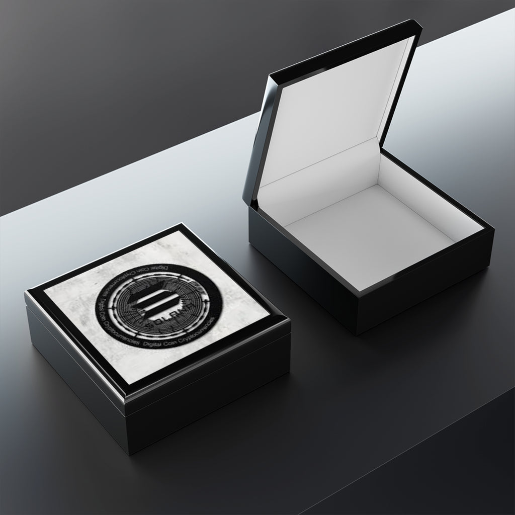 Solana Coin design Jewelry Box | Crypto logo keepsake box