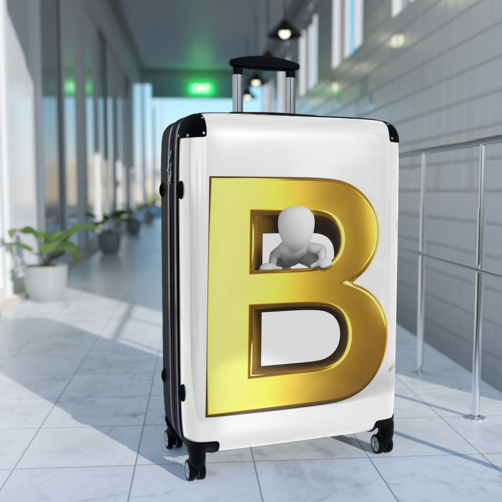 Gold Letter B Monogram Suitcase | Initial Luggage Cover